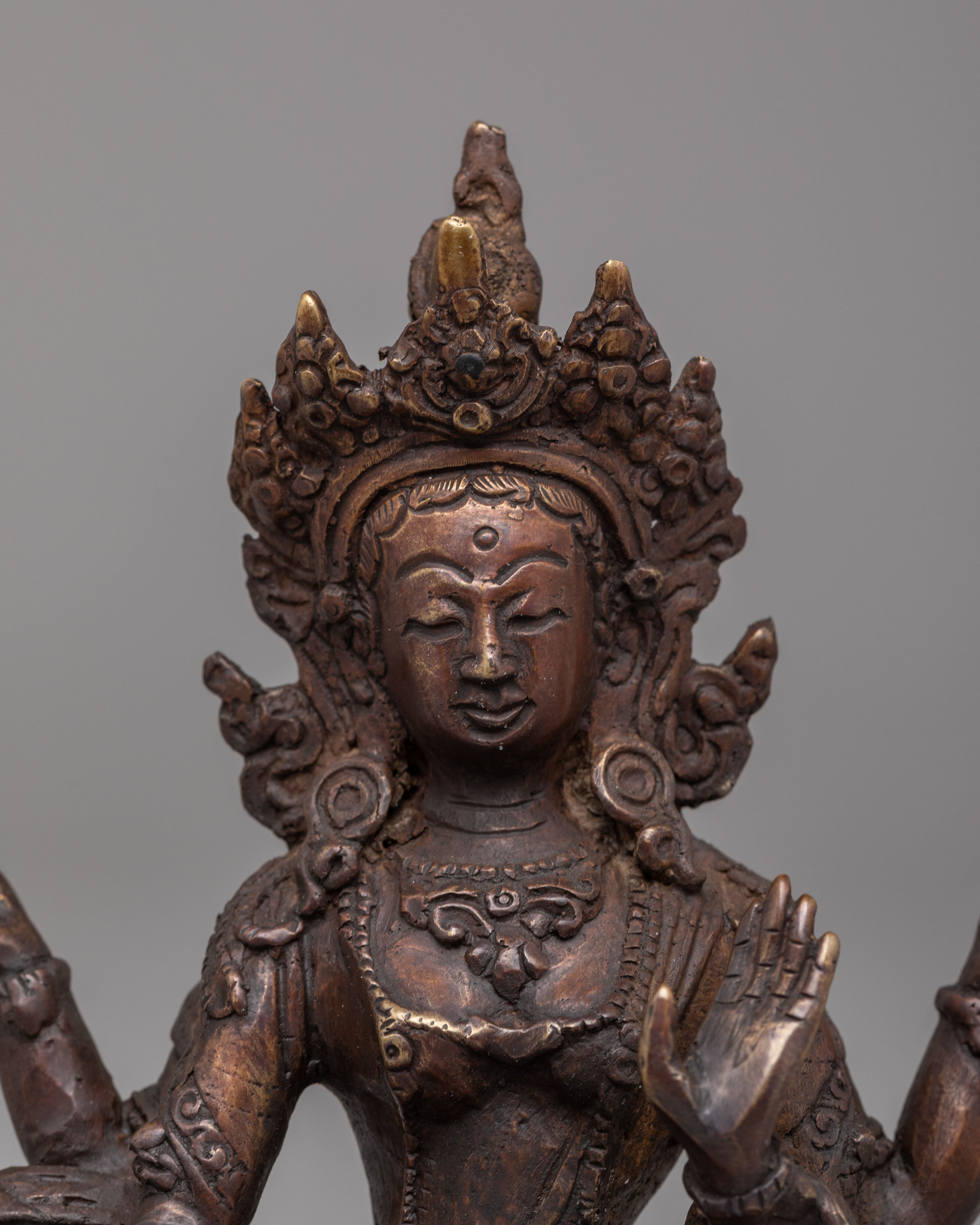 Spiritual Laxmi Goddess Statue | Sacred Copper Statue