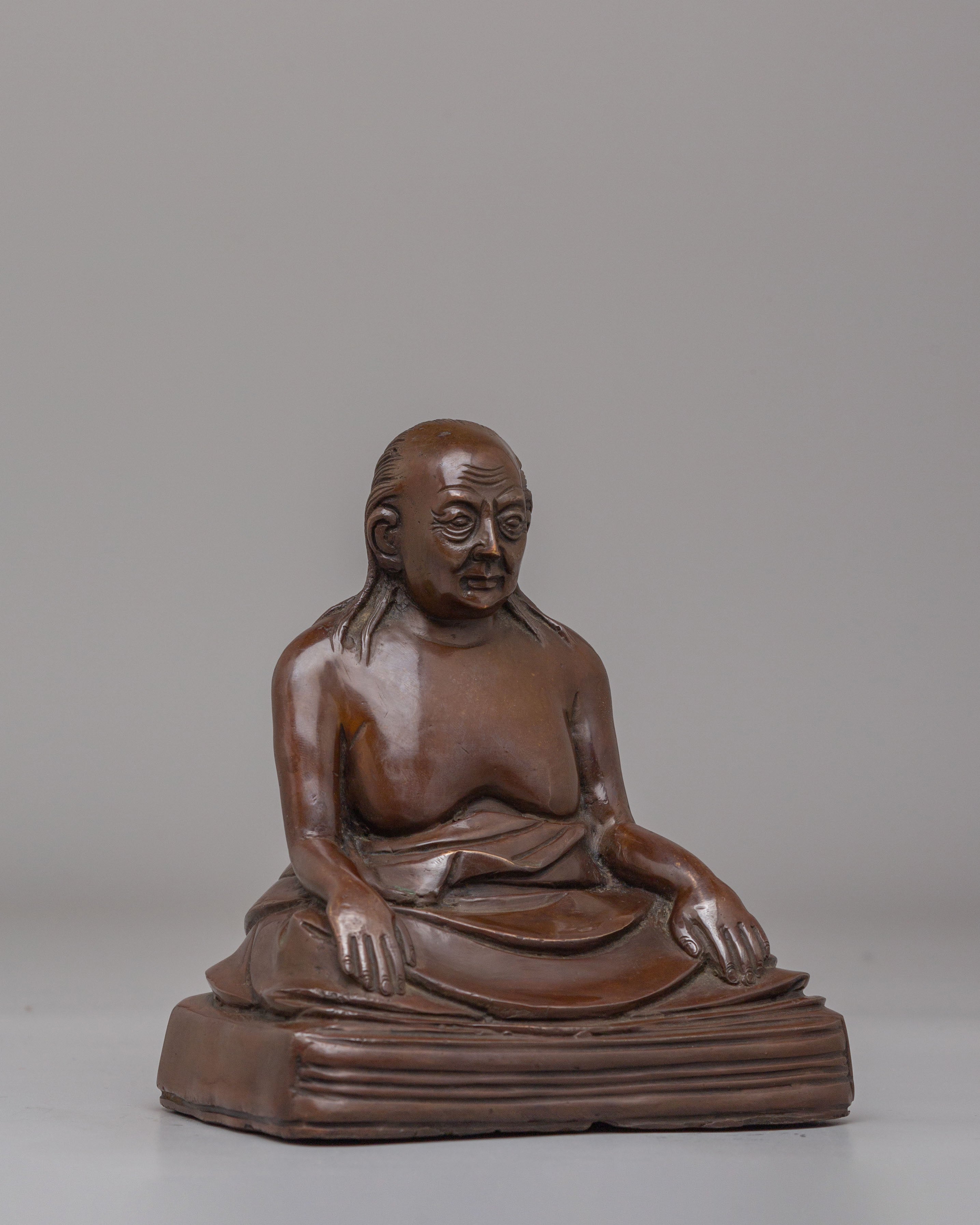 Dilgo Khyentse Rinpoche Statue | Oxidized Copper Buddhist Master