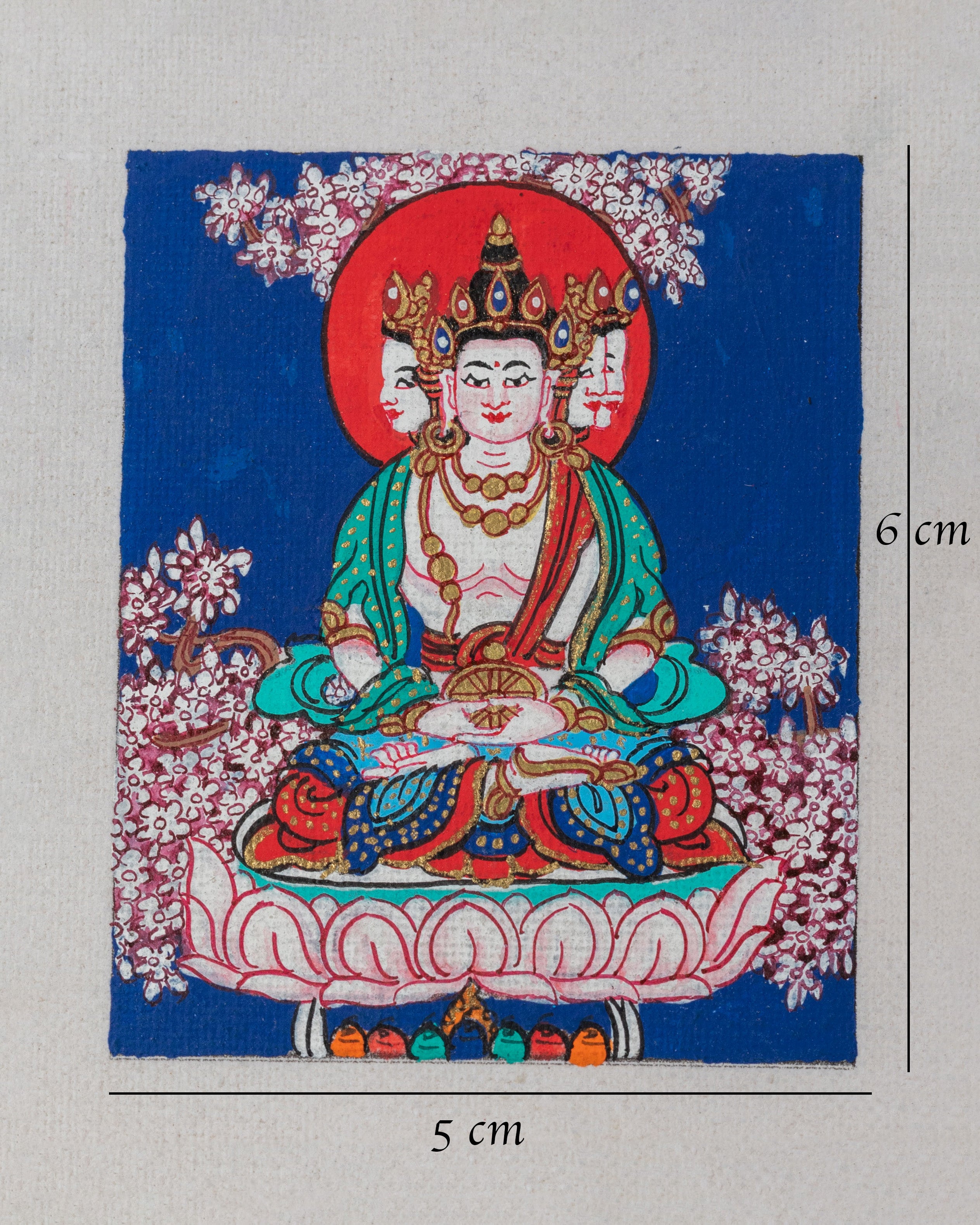 Vairocana Handmade Thangka For Locket | Perfect Spiritual Protection Amulet