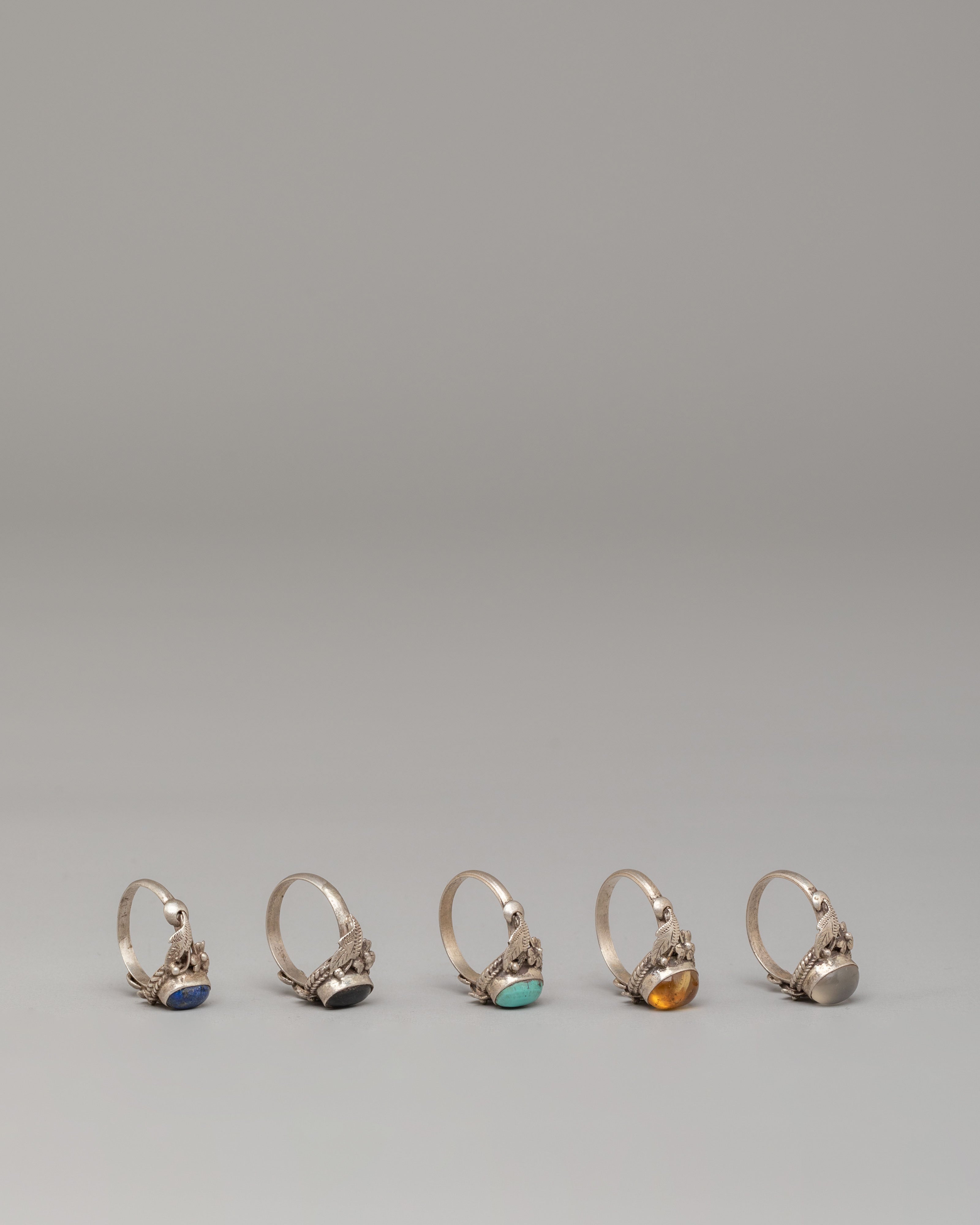 Handmade Ring Set | Silver and Gemstone Jewelry | Spiritual Accessories