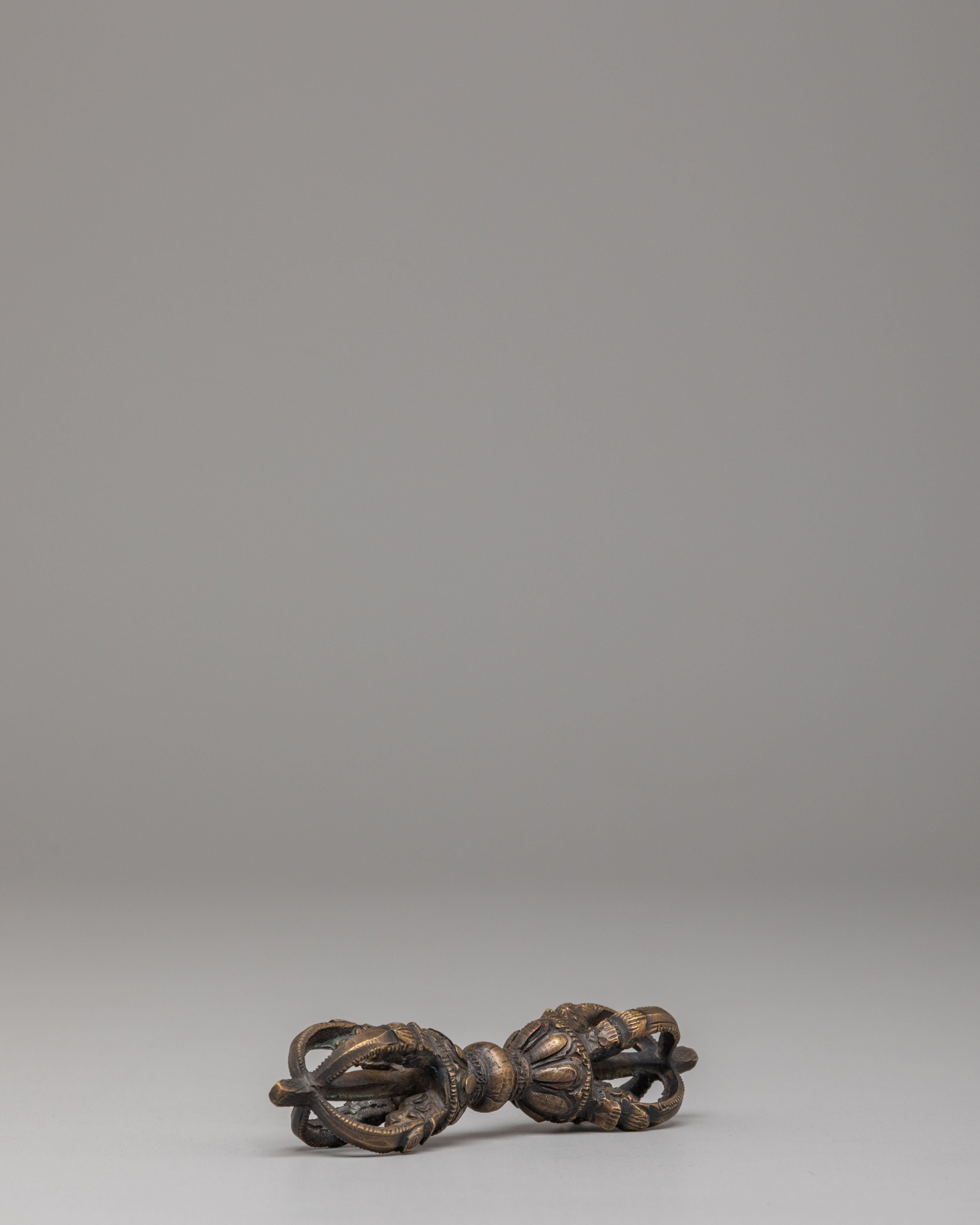 Decorative Tibetan Vajra & Bell Set | Bronze Brass Buddhist Meditation Tool