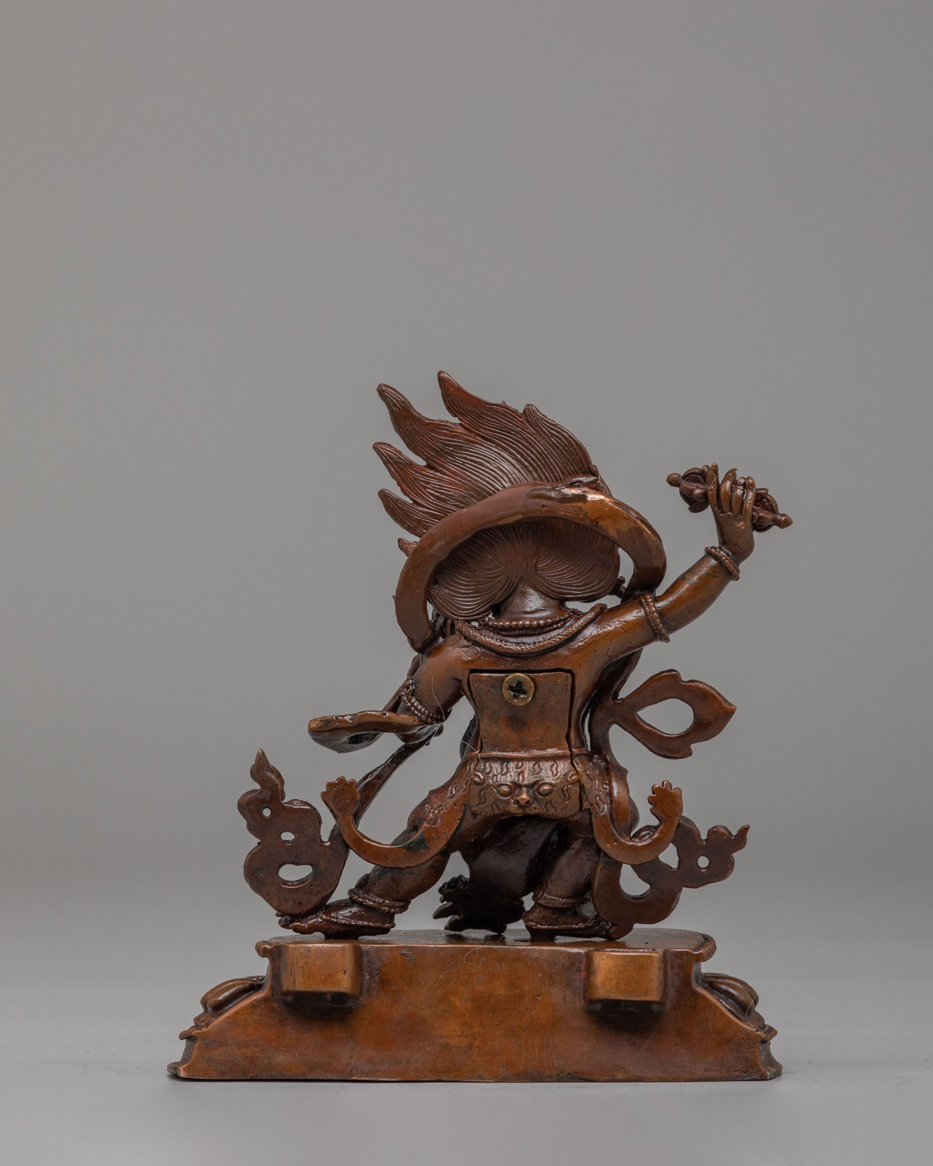 Buddhist Protector Vajrapani Statue | Oxidized Copper Sculpture