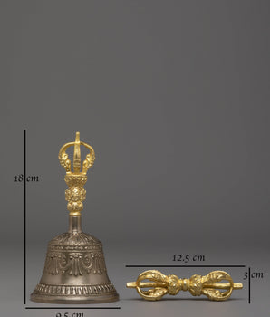Handmade Buddhist Bell and Vajra Set