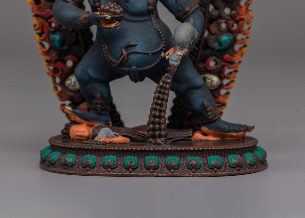 Handcrafted Black Dzambhala Spiritual Statue | Tibetan Protector Deity