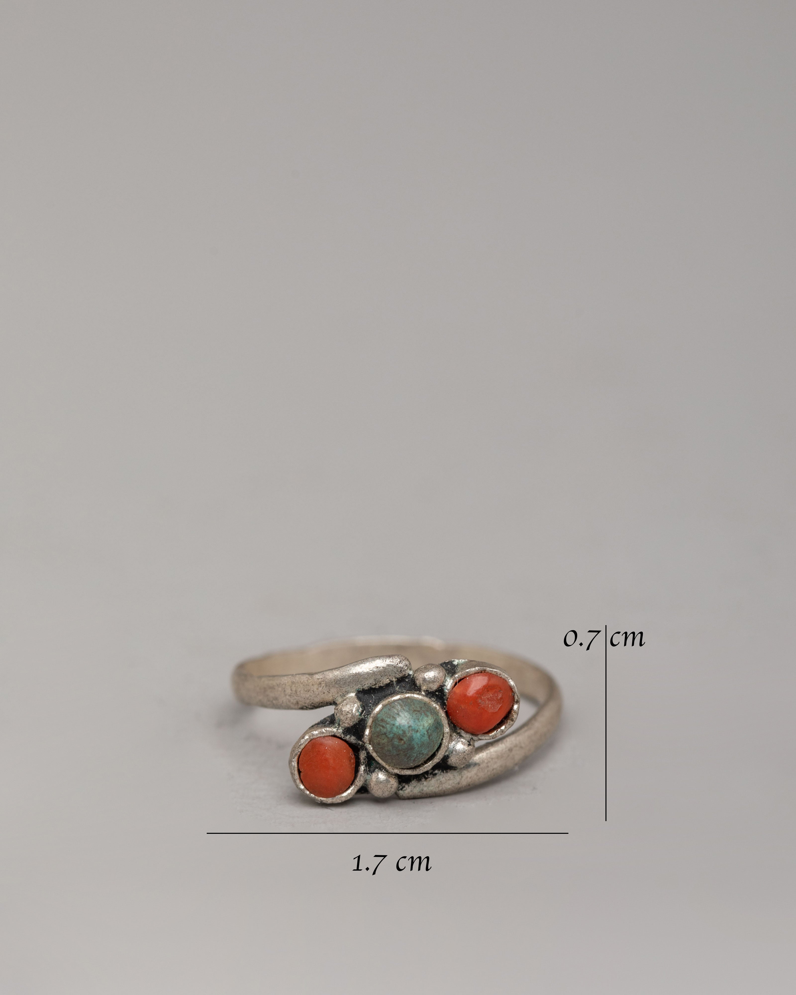 Silver Ring with Natural Stones | Boho-Inspired Spiritual Jewelry