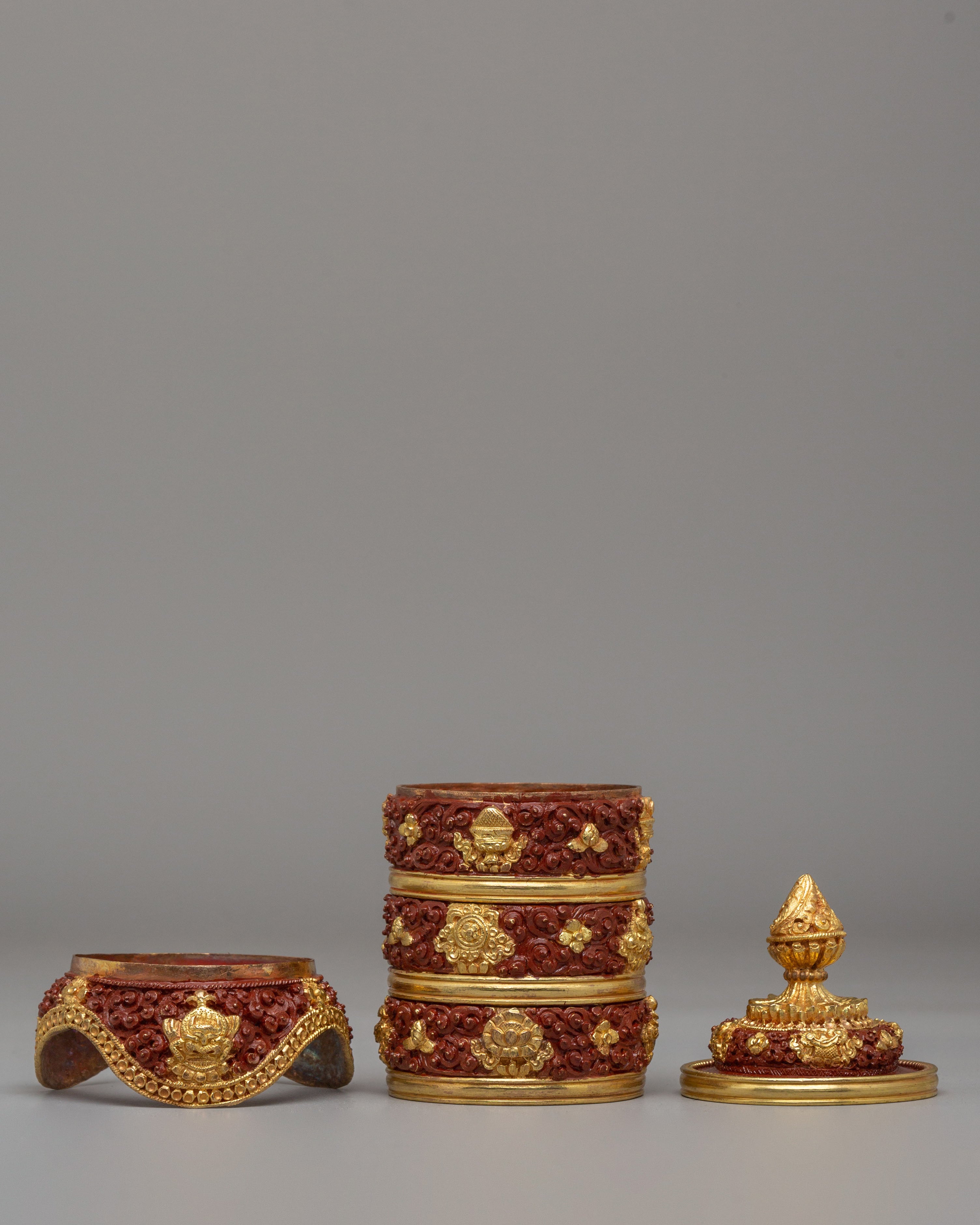 Decorative Himalayan Rice Pot | Handmade Buddhist Ritual Vessel