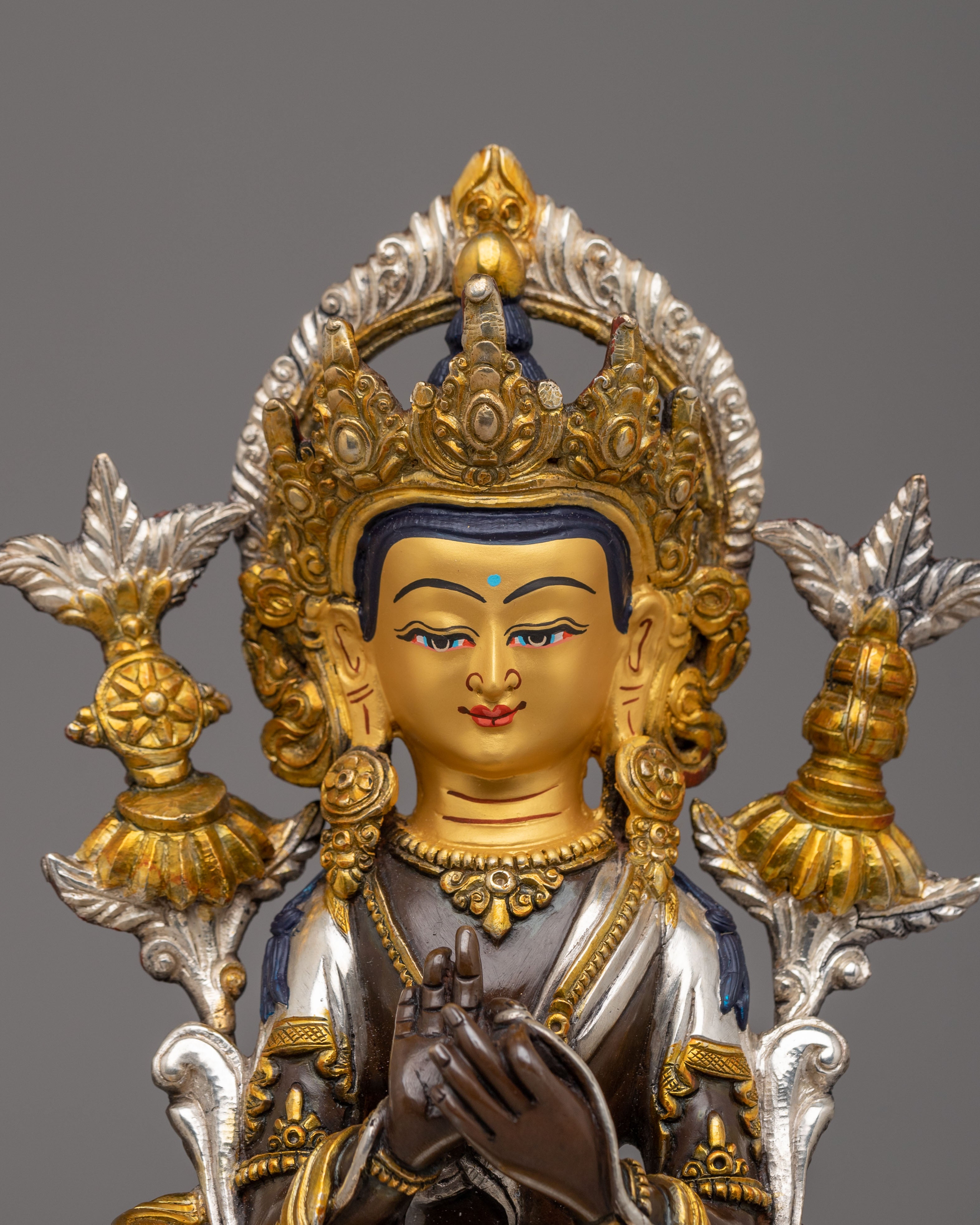 Sacred Maitreya Buddha Statue | 24K Gold Plated Buddhist Art