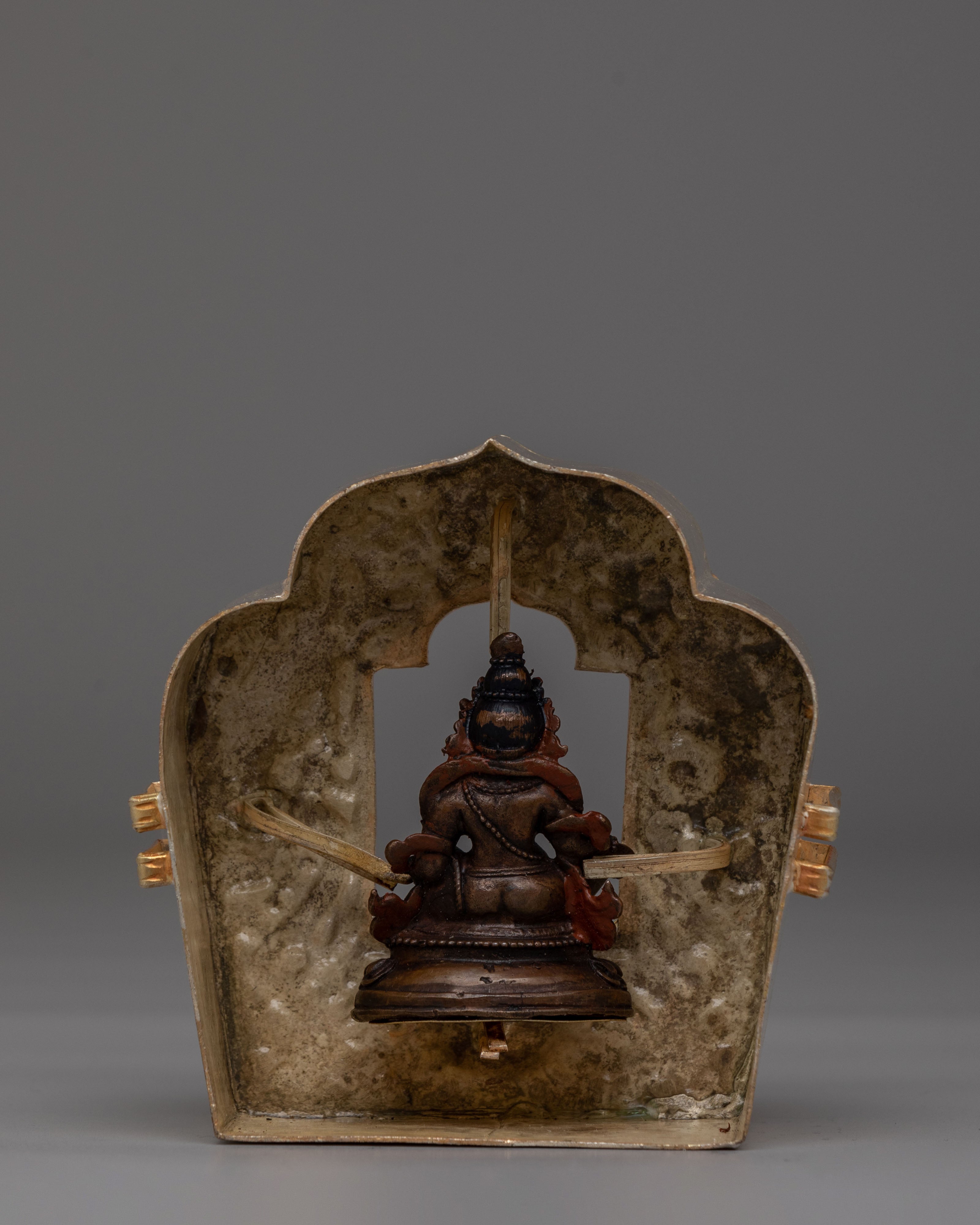 Traditional Altar Ghau Box | Tibetan Prayer Shrine with Dragon Design