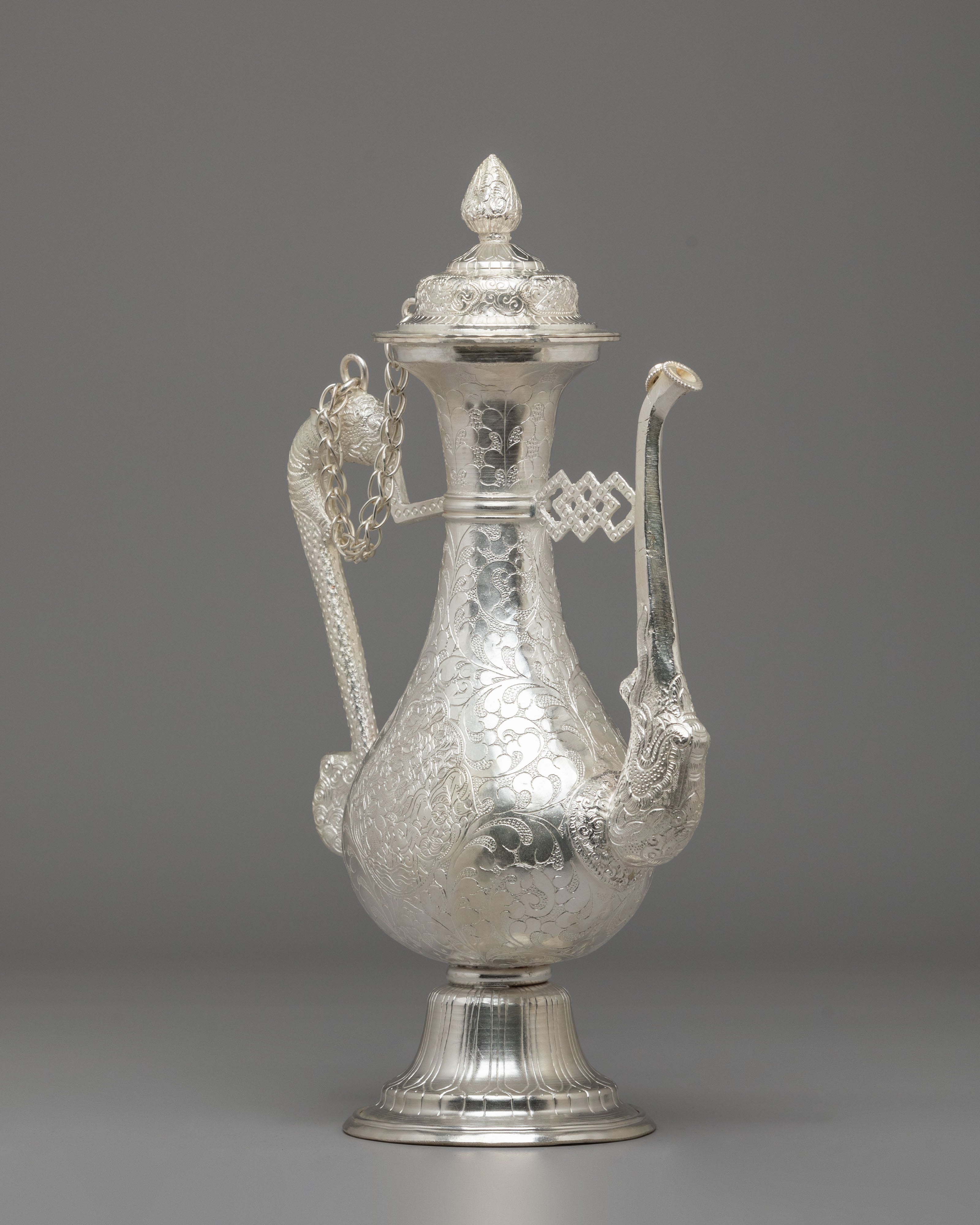 Decorative Handmade Tea Pot | Silver Plated Copper Body