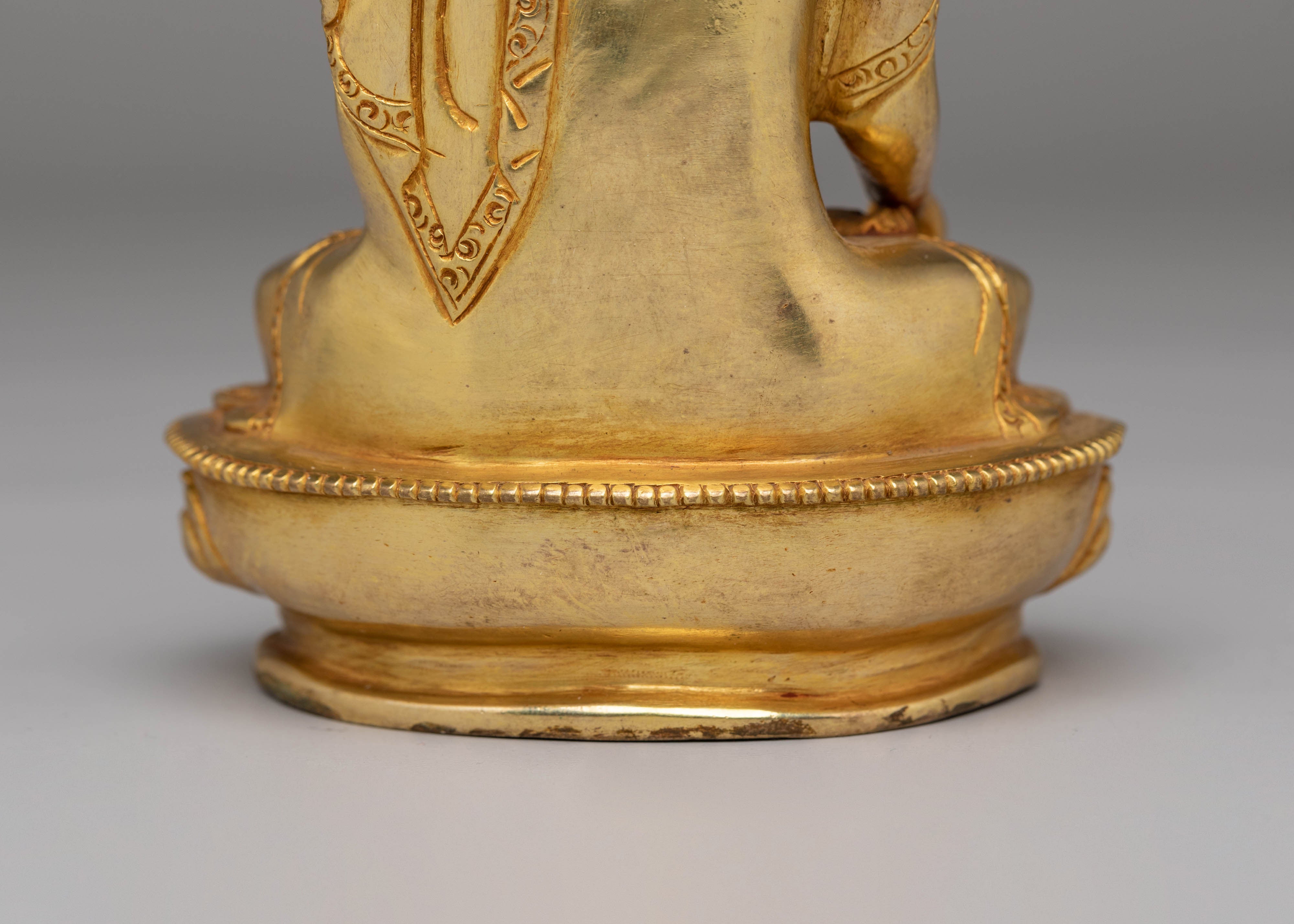Handcrafted Ratnasambhava Copper Sculpture | Tibetan Copper Statue