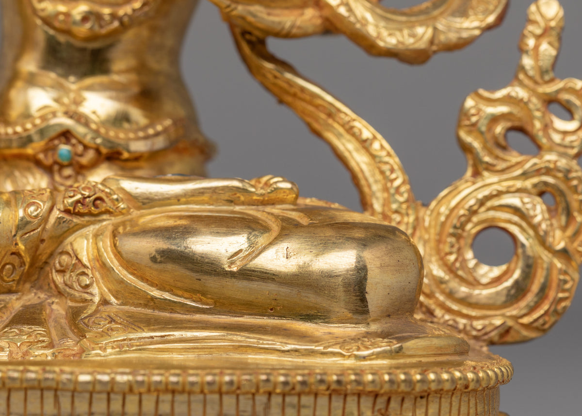 Handcrafted Seven-Eyed White Tara Statue | Tibetan Sculpture for Altar