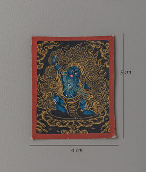 Handmade Vajrapani Thangka for Locket | Spiritual Jewelry