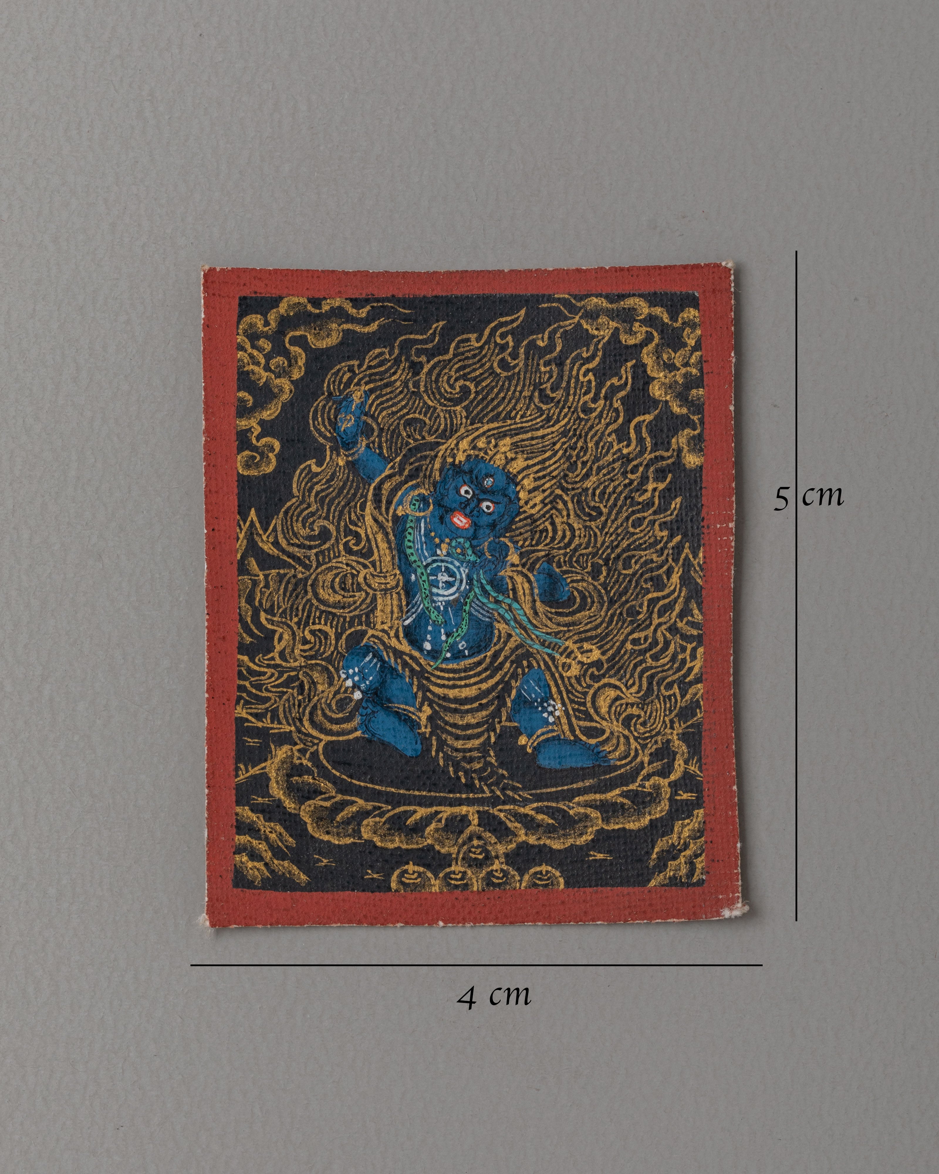 Handmade Vajrapani Thangka for Locket | Spiritual Jewelry