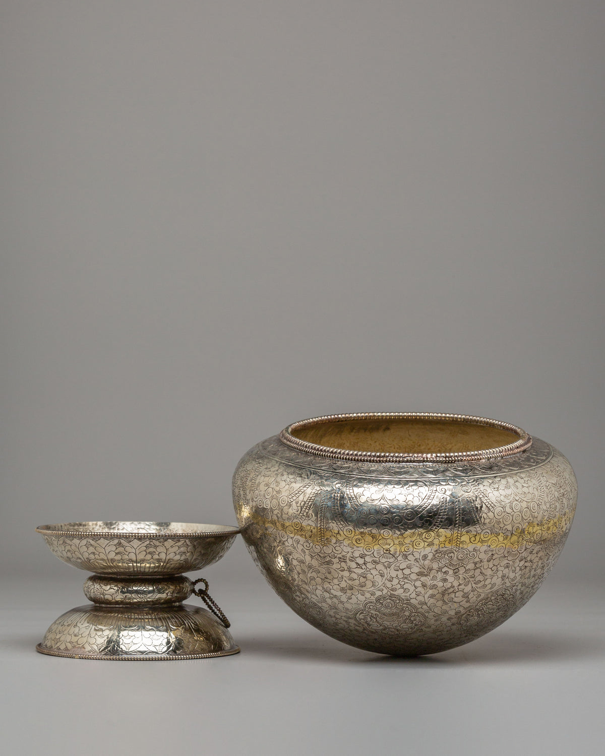 Tibetan Buddhist Golpa With Stand | Handcrafted Ritual Vessel