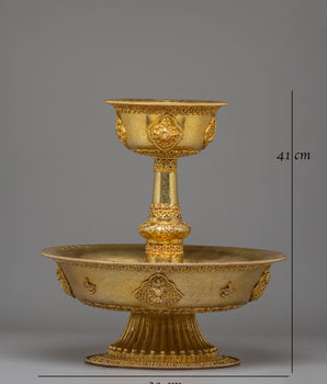 Handmade Tibetan Serkyem Set | Traditional Ritual Offering Vessels