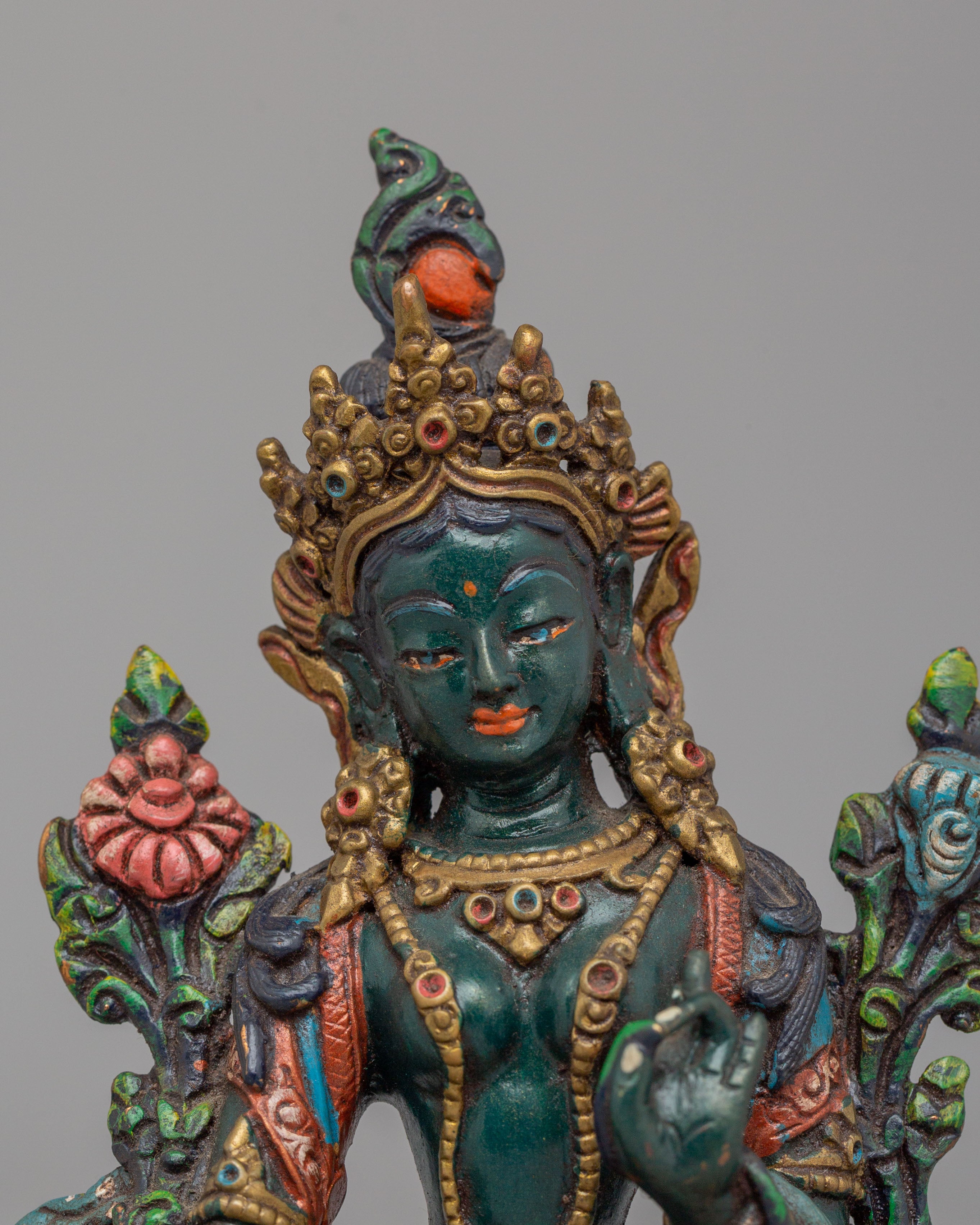 Green Tara Goddess Statue for Altar | Sacred Artwork for Meditation
