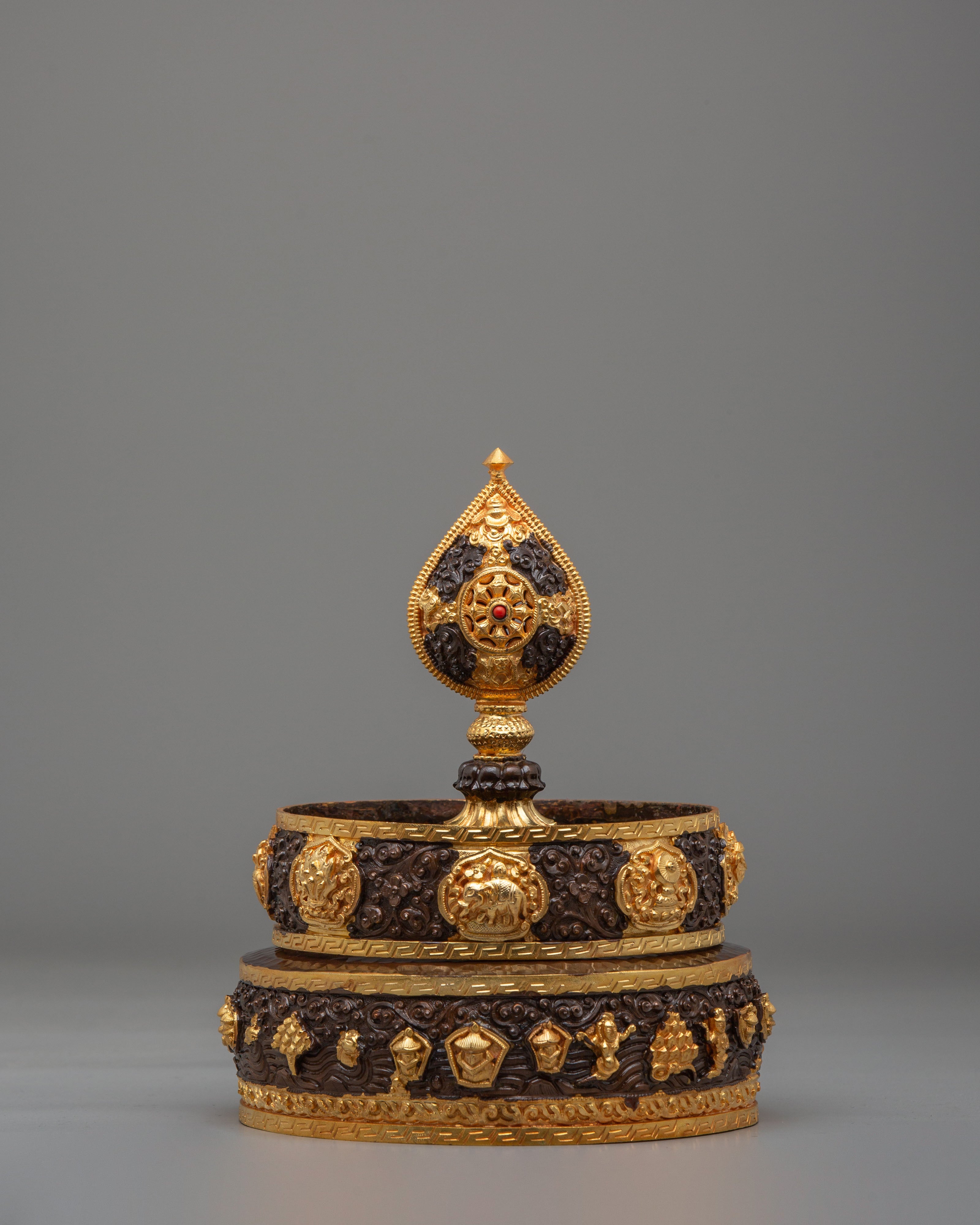 Ceremonial Altar Mandala Offering | Gold Plated Copper Buddhist Ritual Art