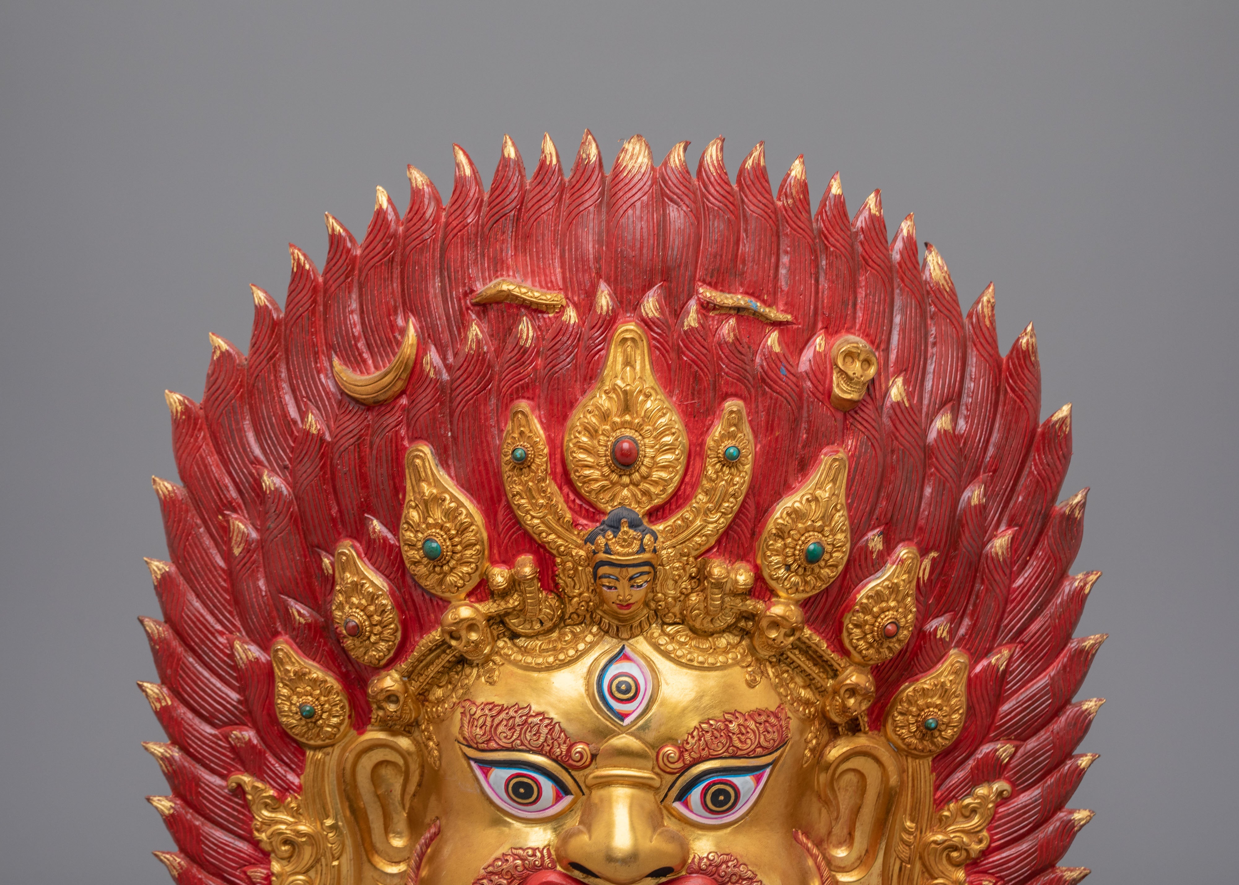 Dharmapala Mahakala Wall Hanging | Gold Plated Mahakala Wall Art