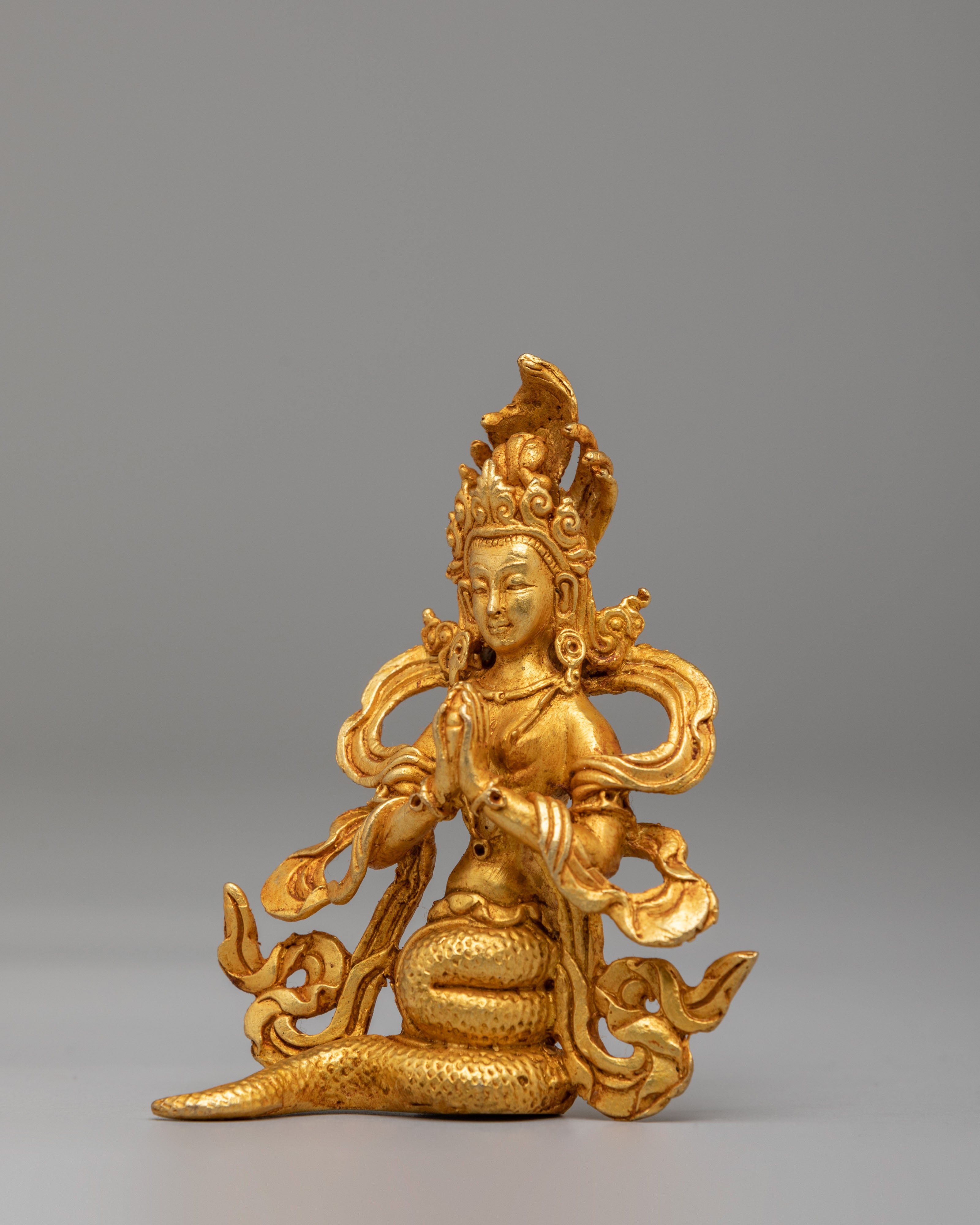 Handmade Naga Kanya Statue | Copper Body with Gold Plating
