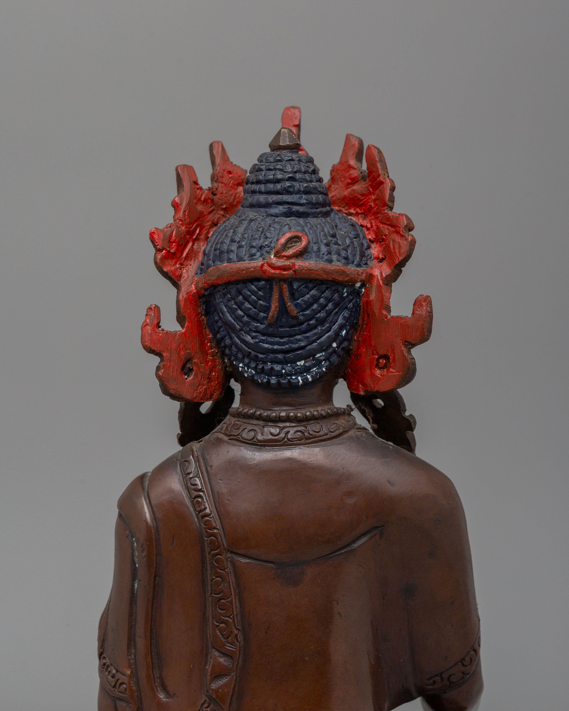 Traditional Crowned Buddha Statue | Tibetan Copper Buddha Statue