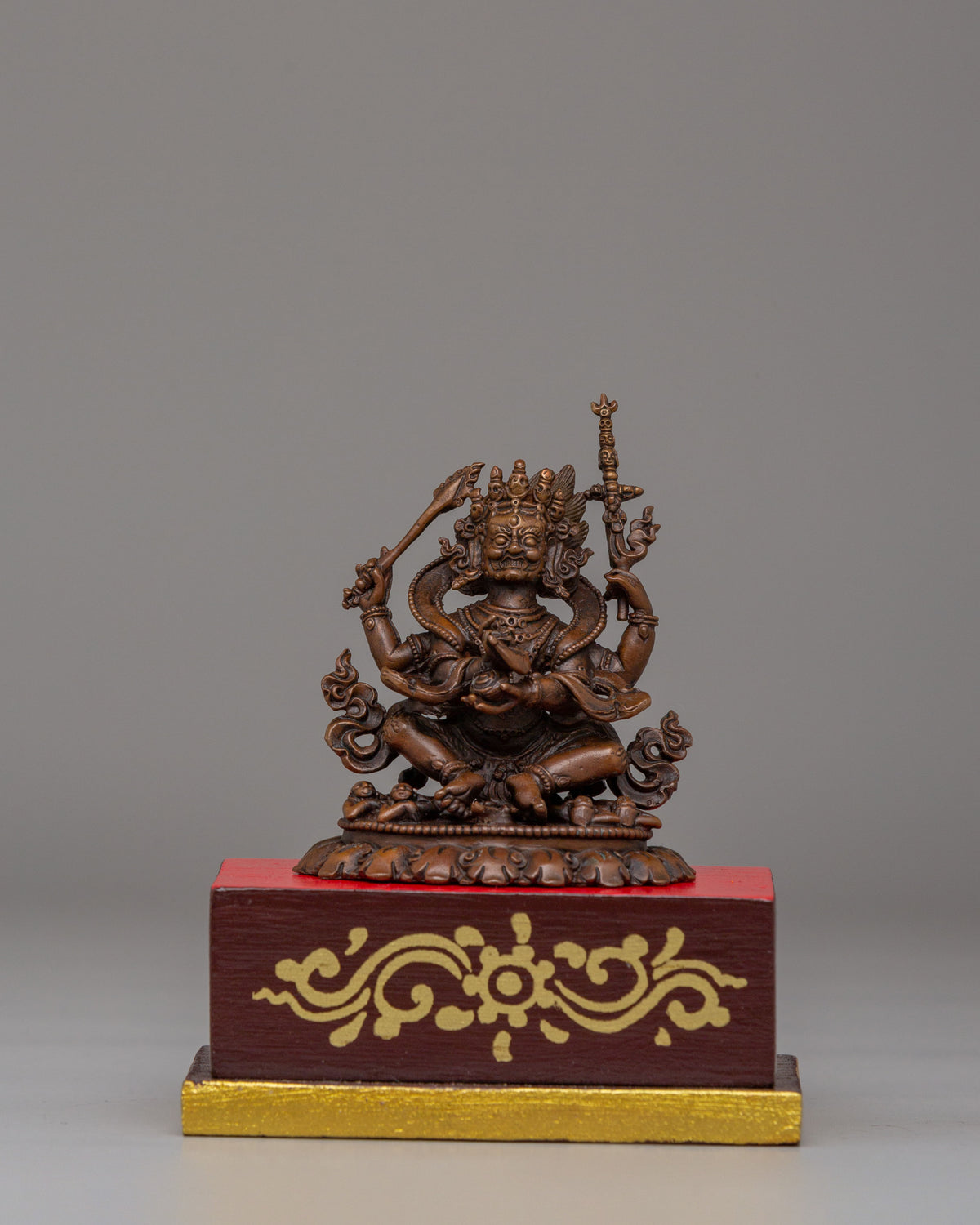 Tibetan Four-Armed Mahakala Statue | Symbolizing Spiritual Protection and Transformation