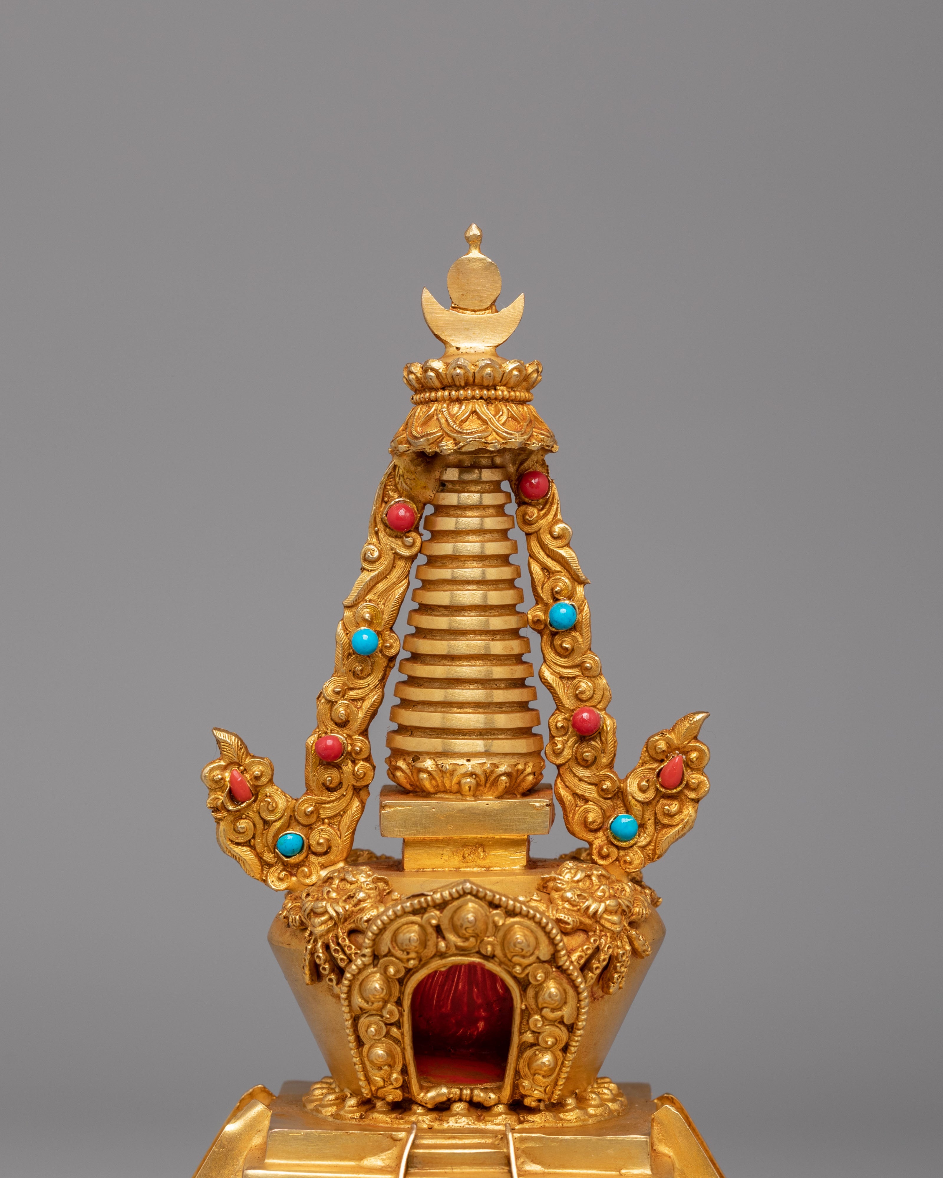 Buddhist Stupa Descent from Heaven | Sacred Sculpture for Meditation