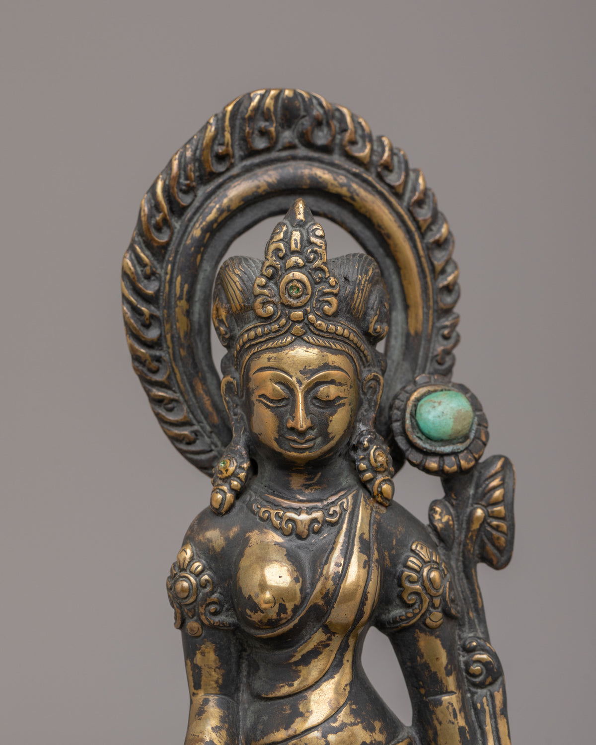 Standing Green Tara Statue for Altar | Tibetan Deity of Compassion