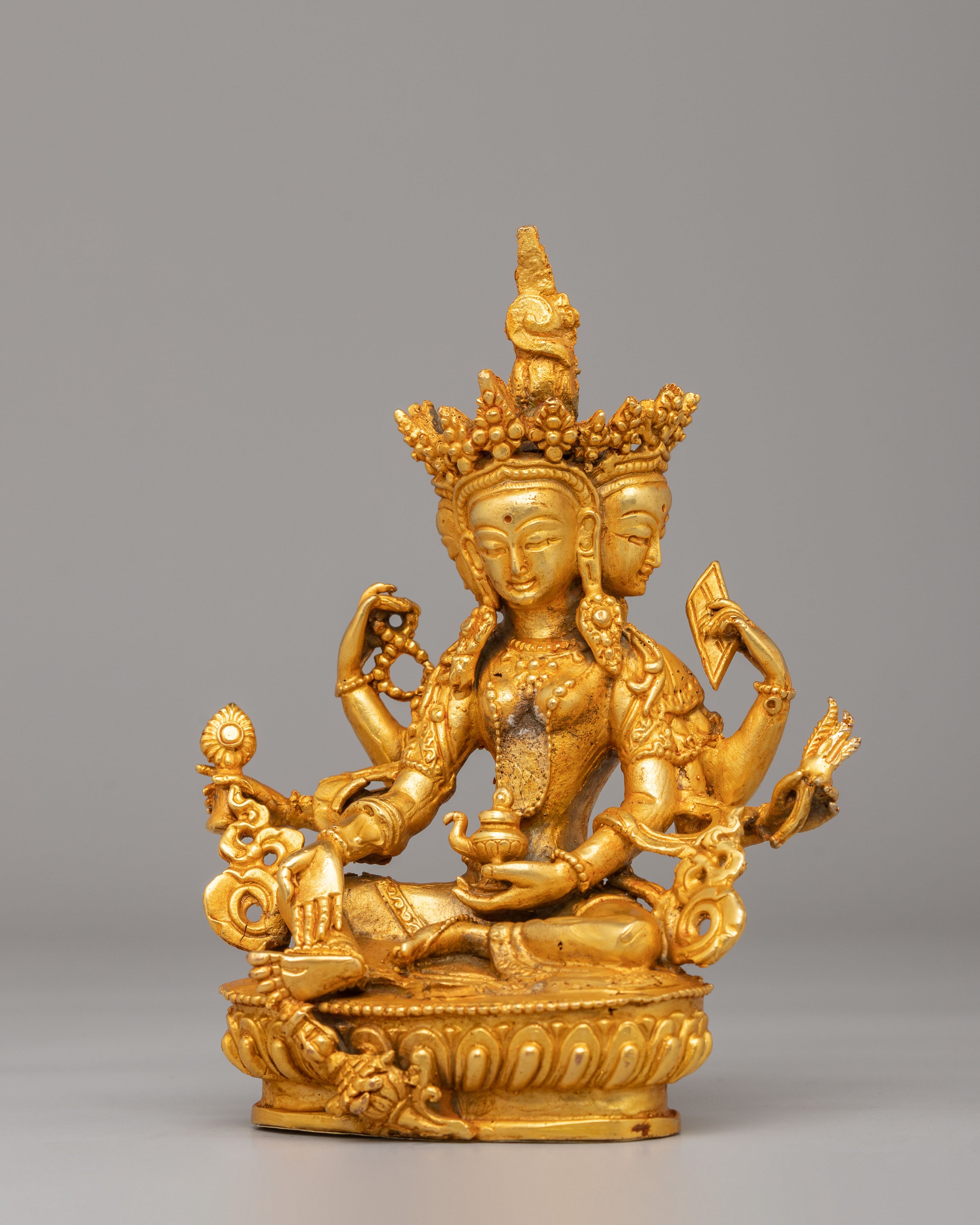 Wealth Deity Vasudhara Statue | Tibetan Goddess Figurine for Abundance