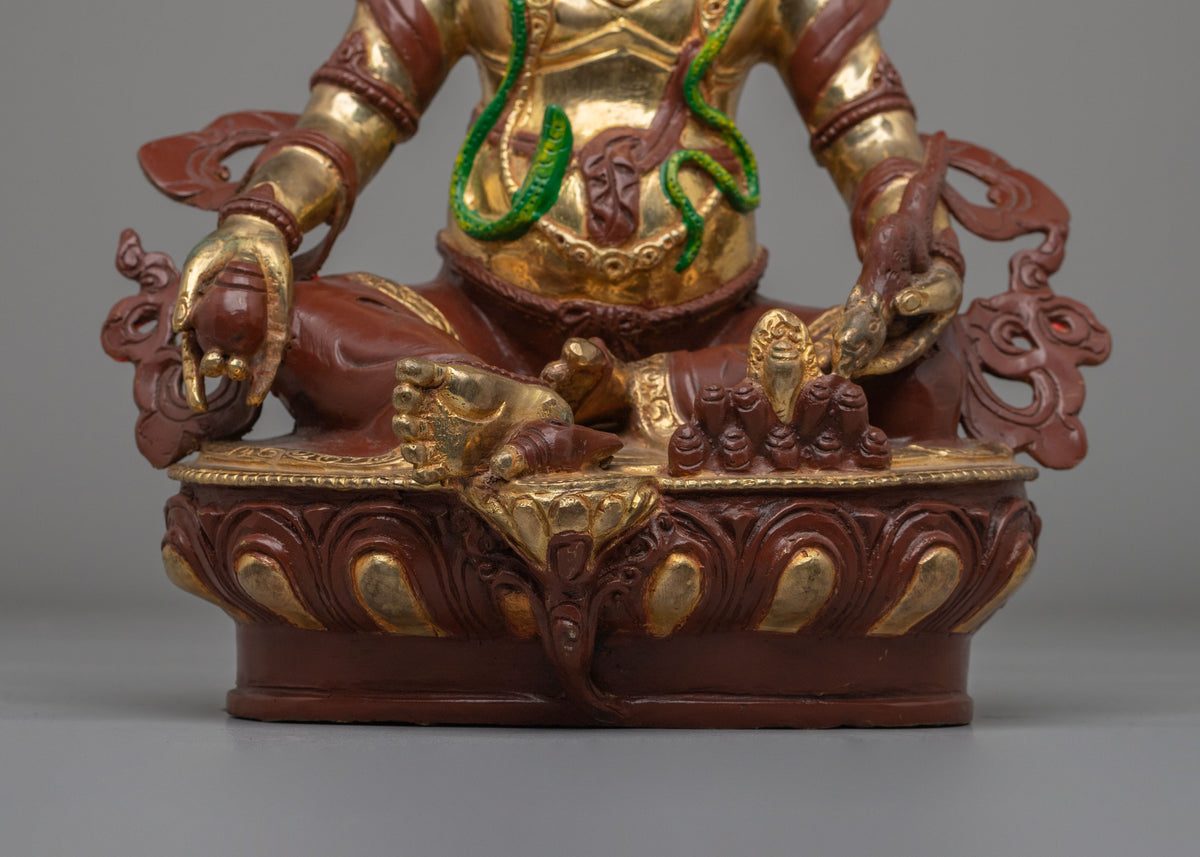 Sacred Dzambhala God of Wealth Statue | Tibetan Prosperity Idol for Altar