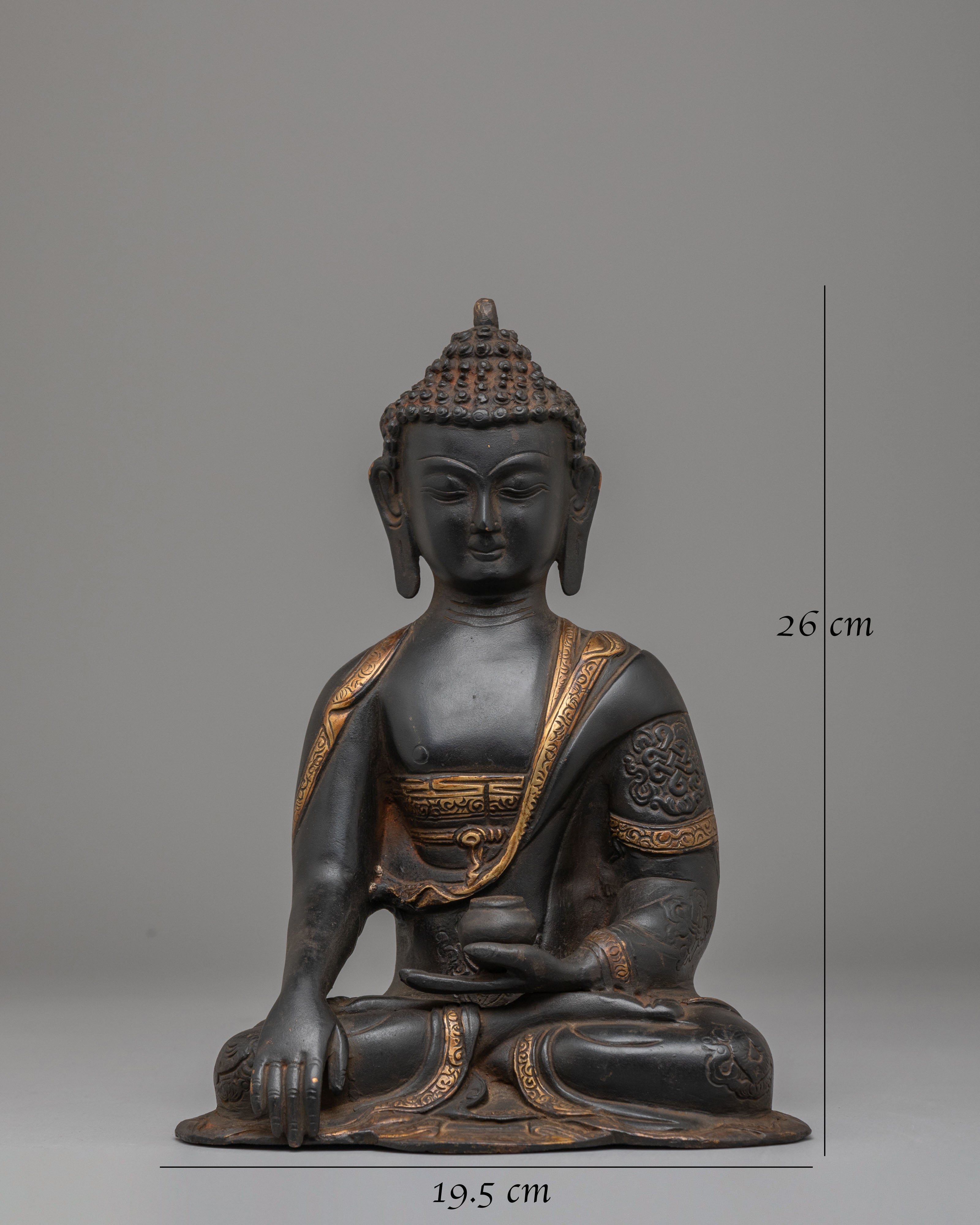 Peace Symbol Shakyamuni Buddha Statue | Handcrafted Copper Sculpture
