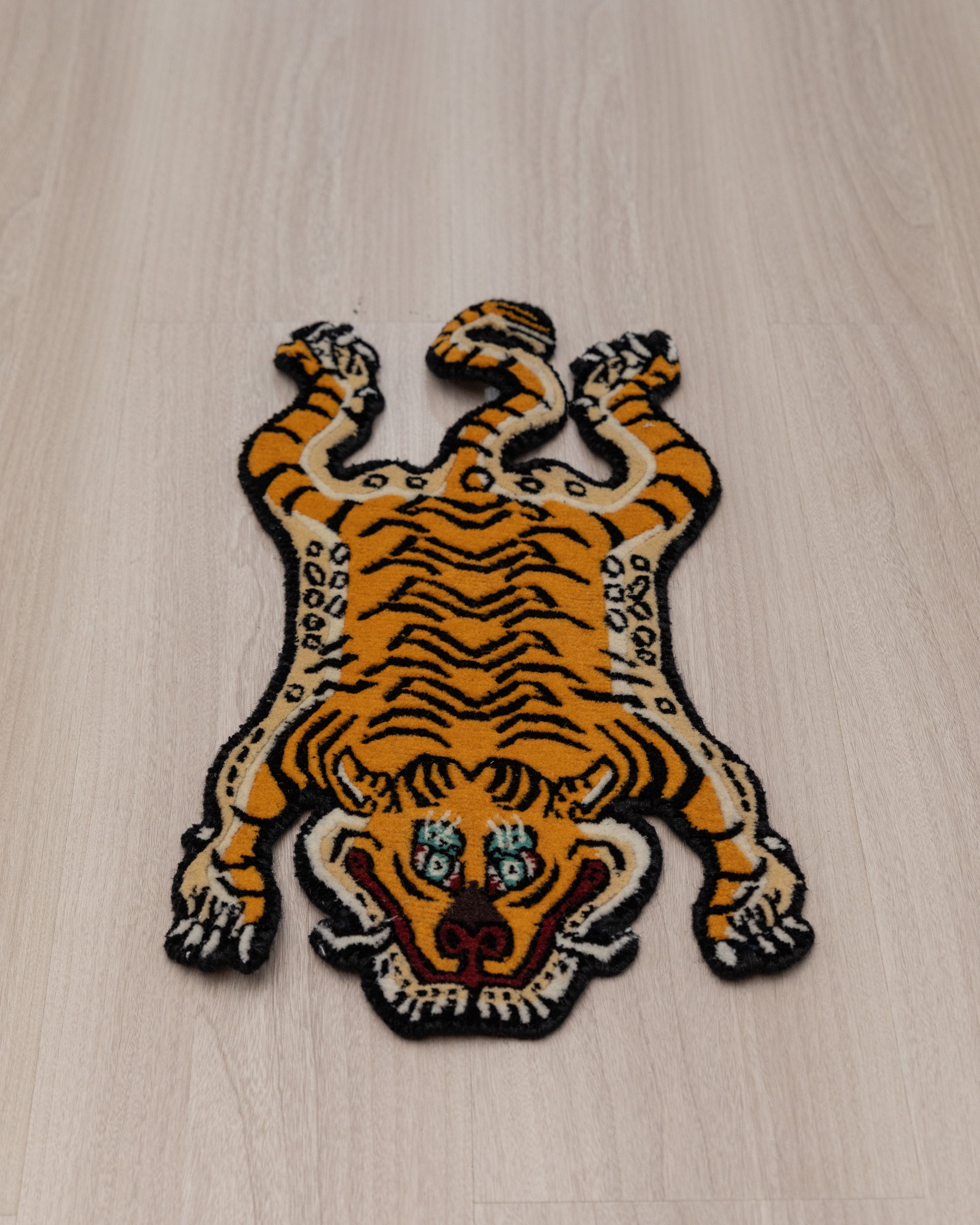 Himalayan Tiger Rug | Wool Tibetan Meditation Carpet