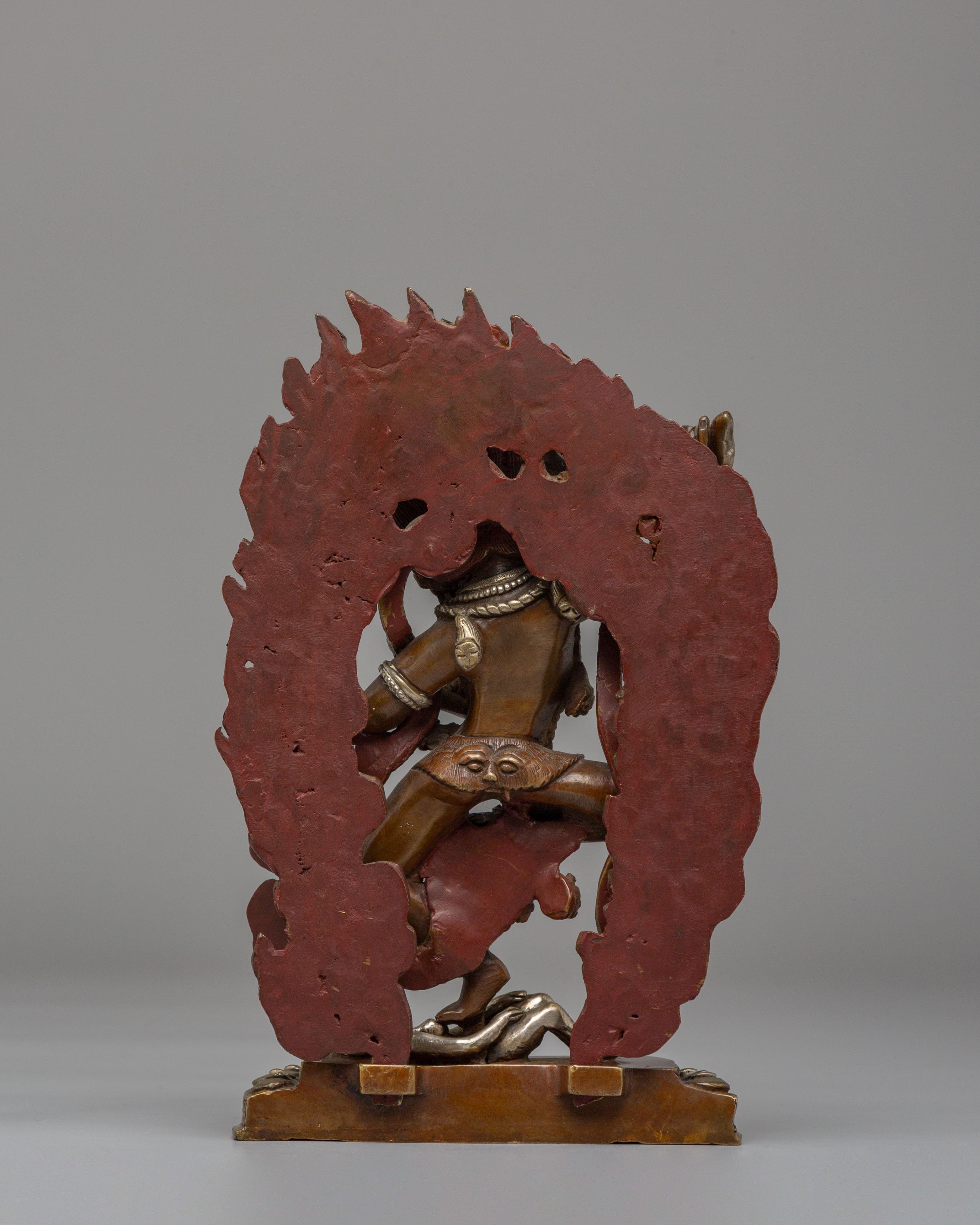 Himalayan Dorje Phagmo Deity Statue | Silver Plated Tibetan Altar Decor