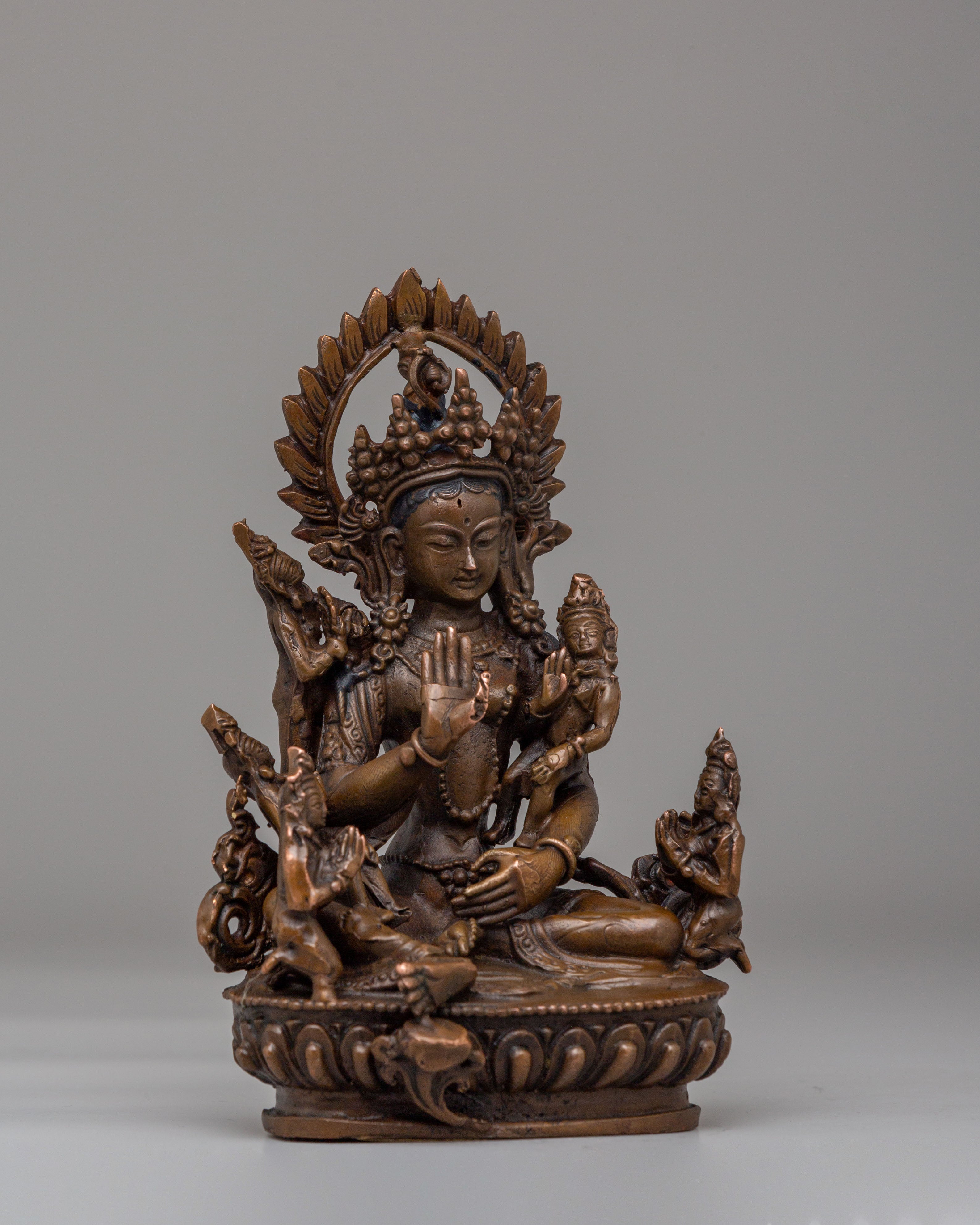 Sacred Harati Mata Statue | Oxidized Copper Body with Acrylic Color