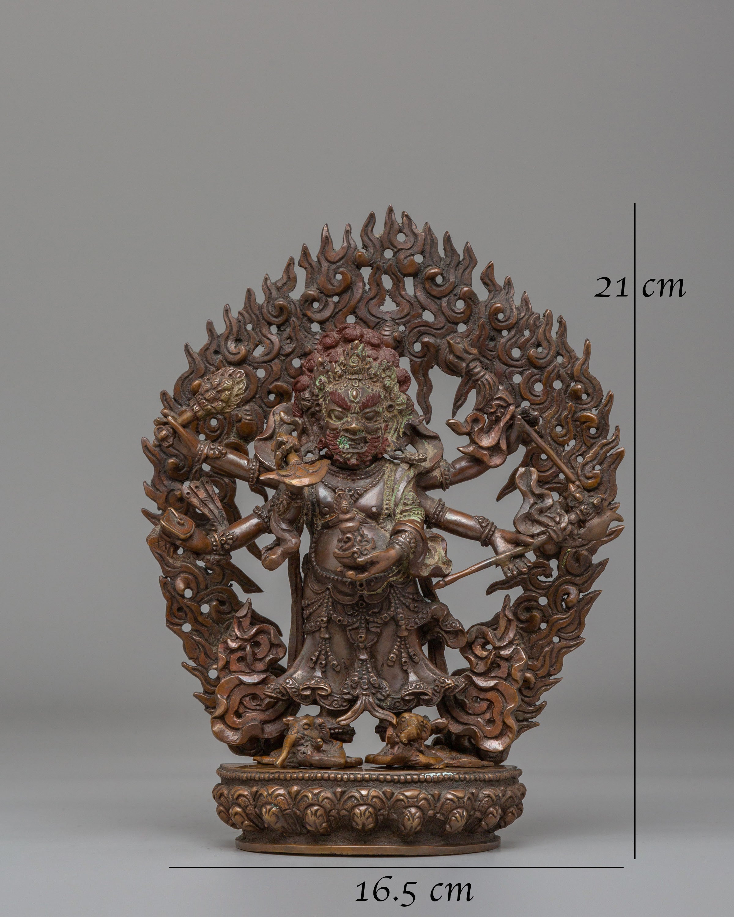 Traditional White Mahakala Statue | Himalayan Handmade Art