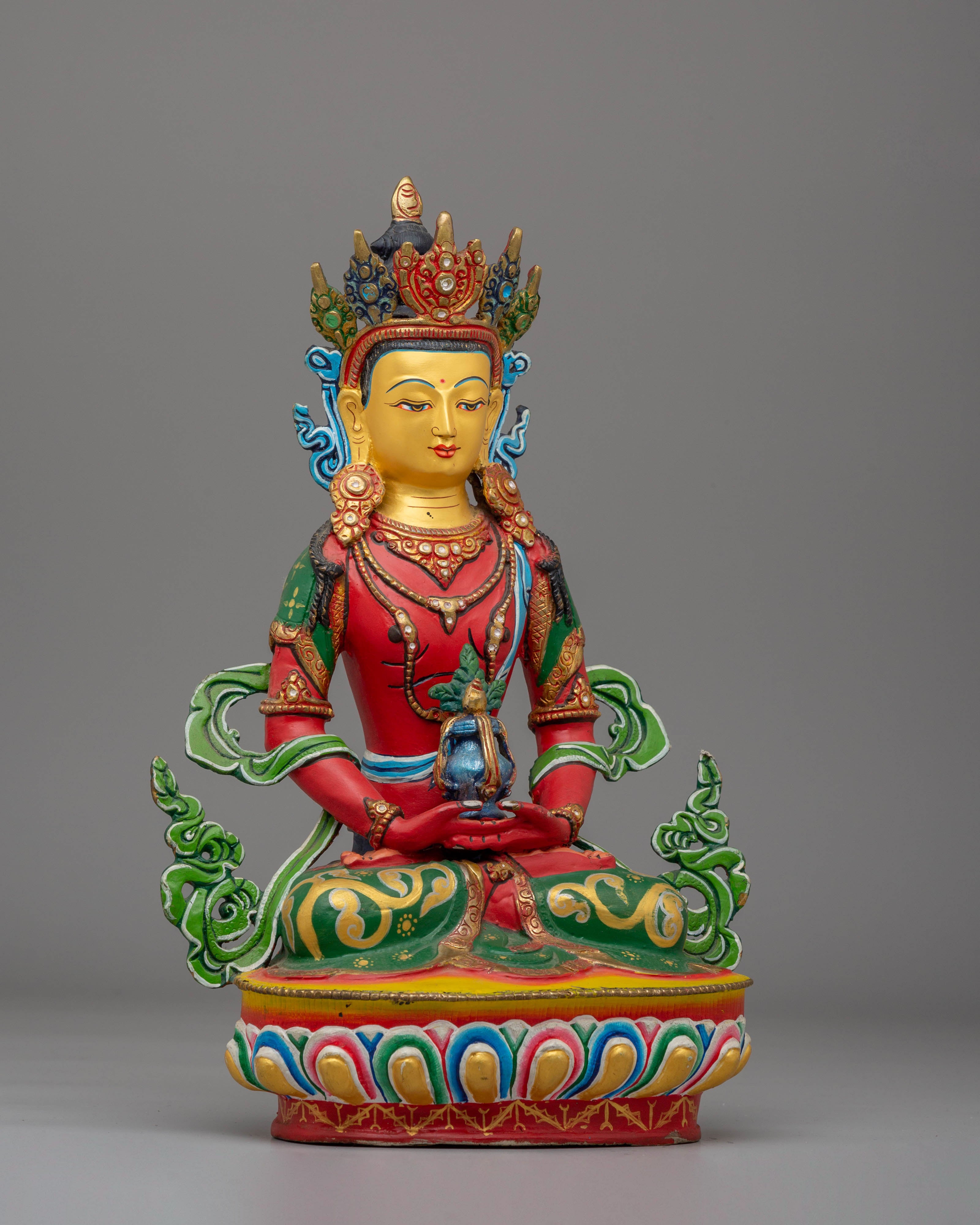 Handcrafted Sacred Amitayus Statue | Buddhist Deity of Longevity