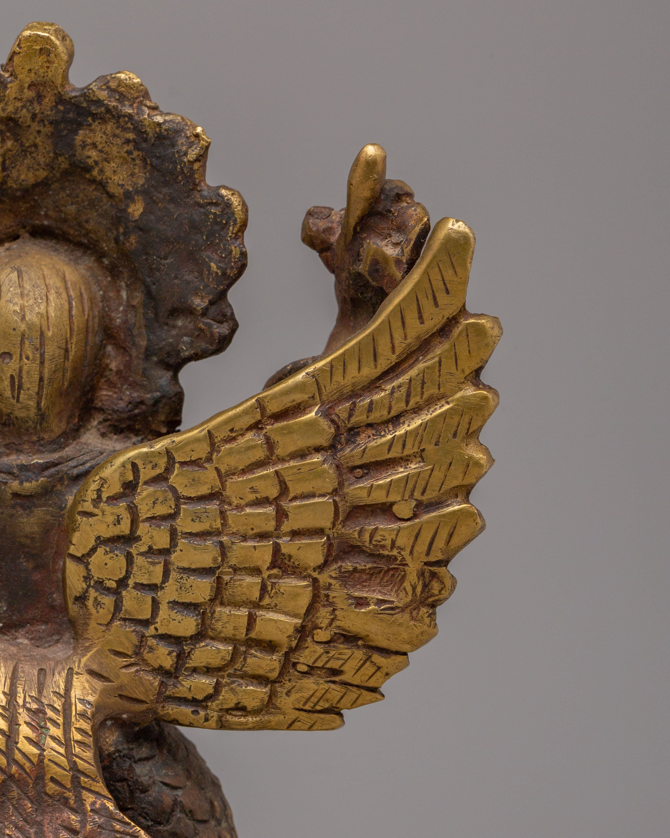 Sacred Guardian Garuda Statue | Handcrafted Brass Deity Figurine