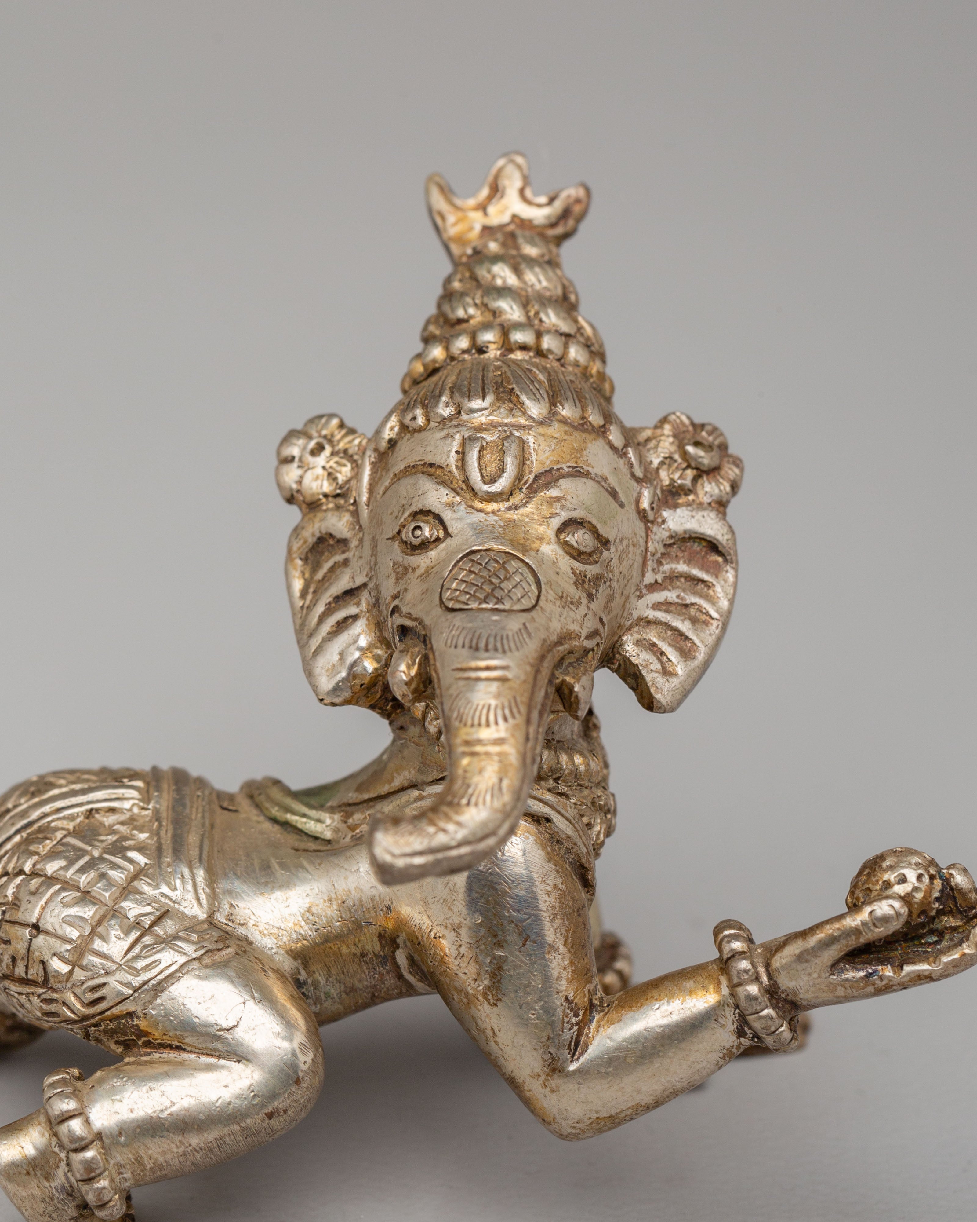 Handmade Altar Ganesha Statue | Hindu Deity Idol for Meditation and Ritual