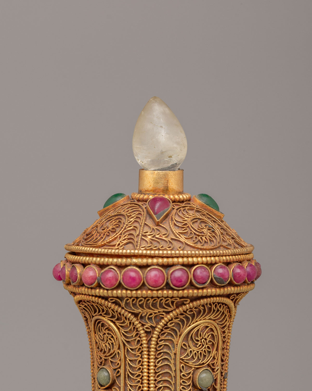 Handmade Flower Vase For Decor | Gemstone Adorned Vase for Home Decoration
