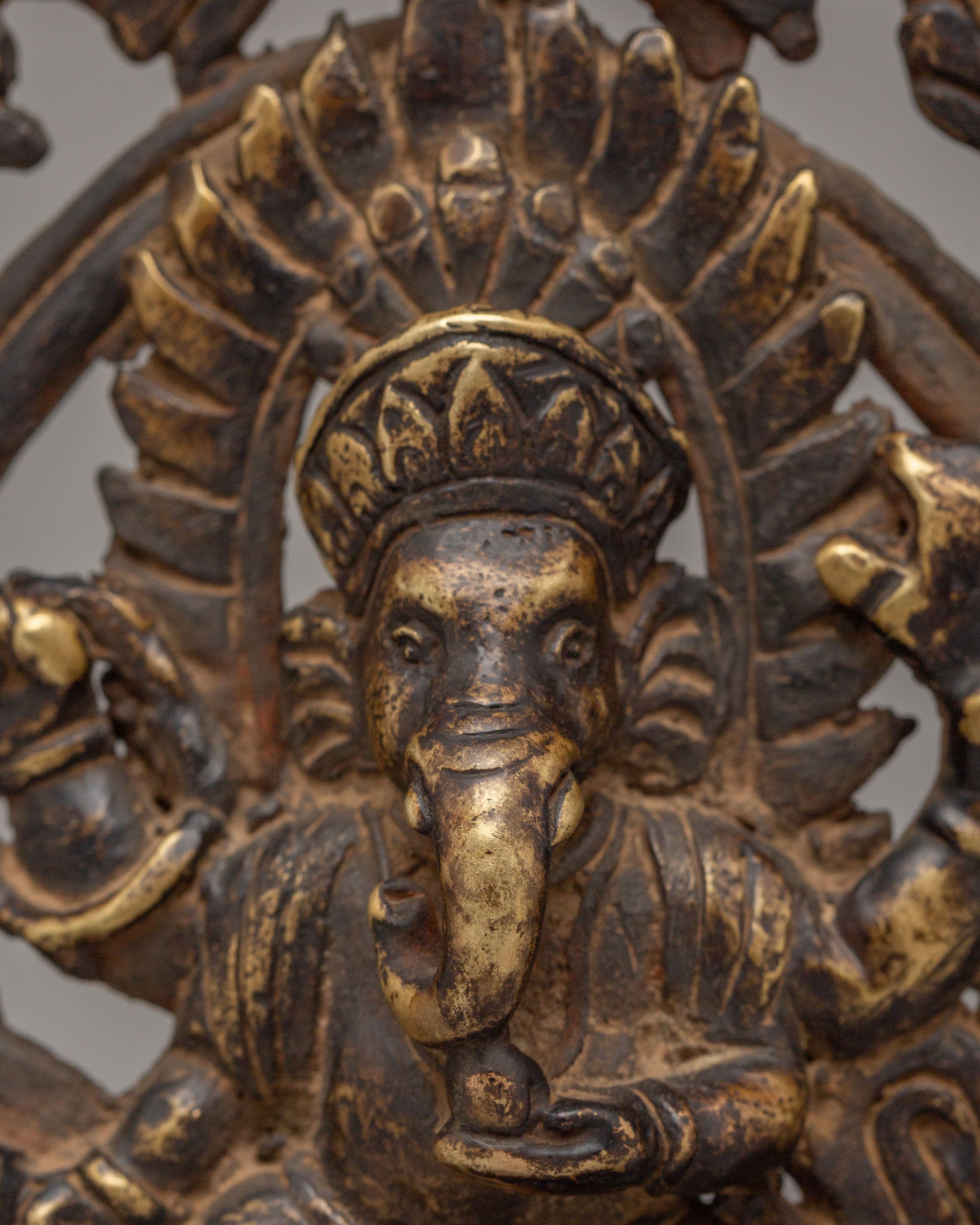 Sacred Ganapati Sculpture | Traditional Nepalese Artwork