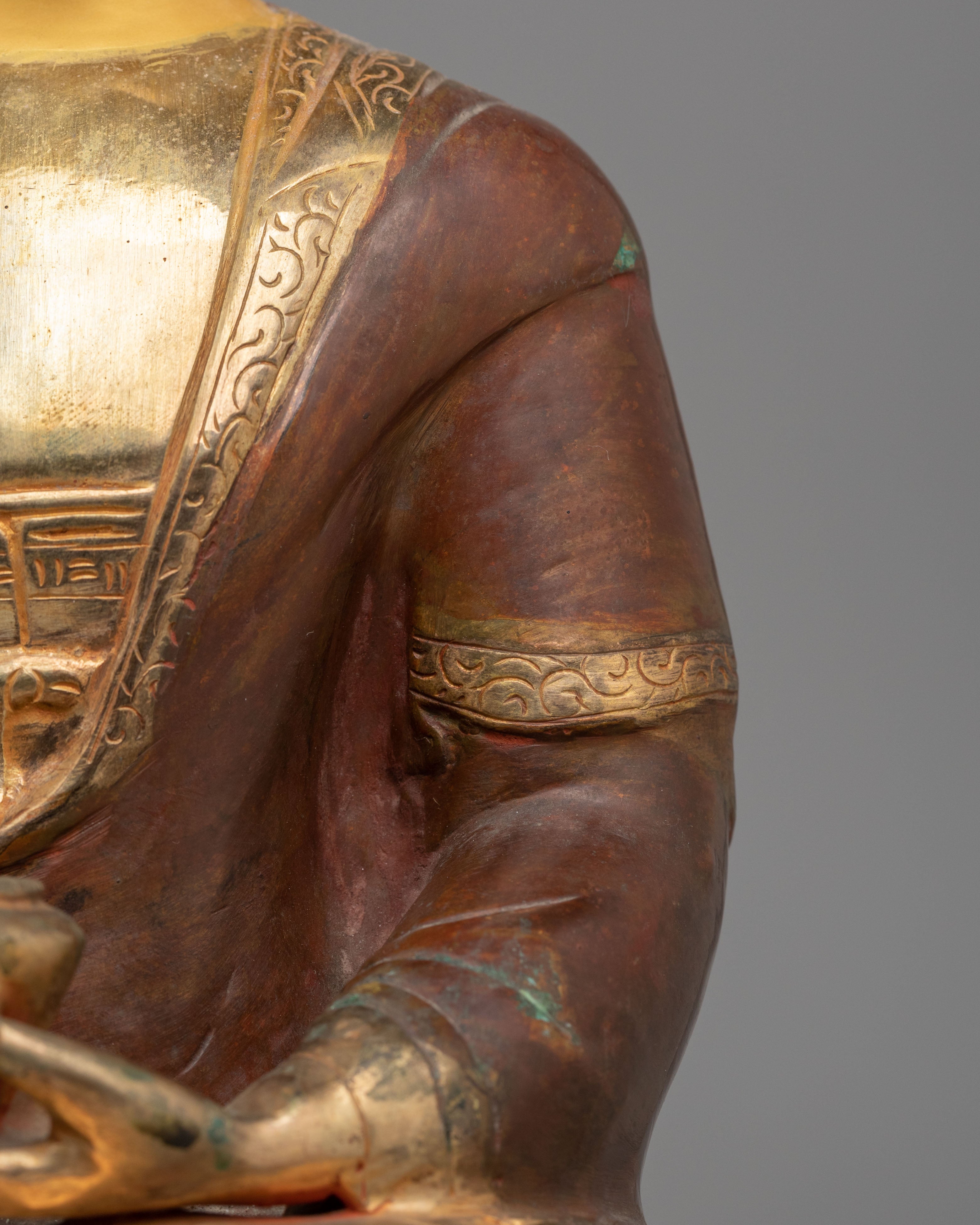 24K Gold Plated Shakyamuni Buddha Statue | Himalayan Buddhist Art
