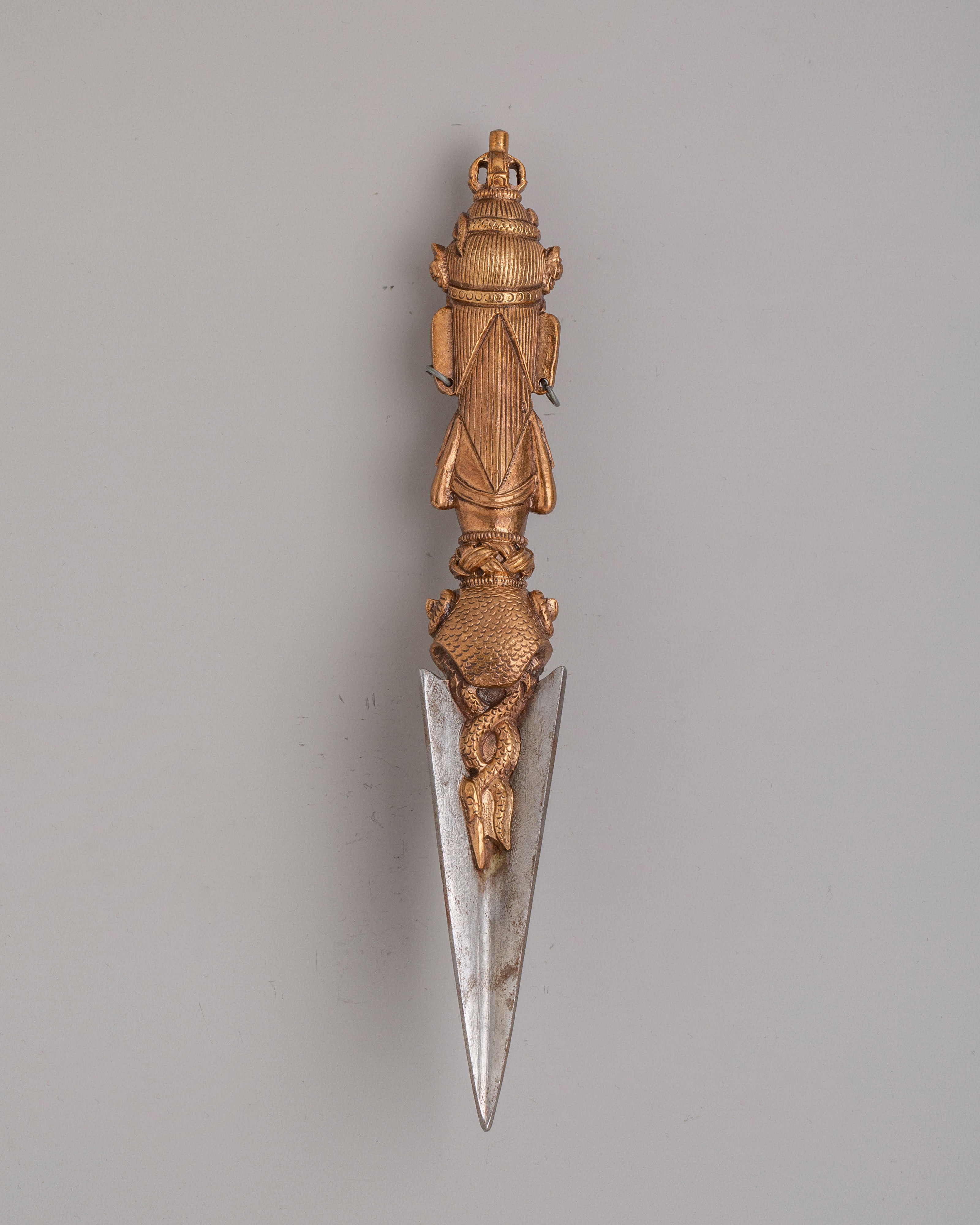 Himalayan Vajrakilaya Phurba Dagger | Iron Copper Vajrayana Ritual Tool