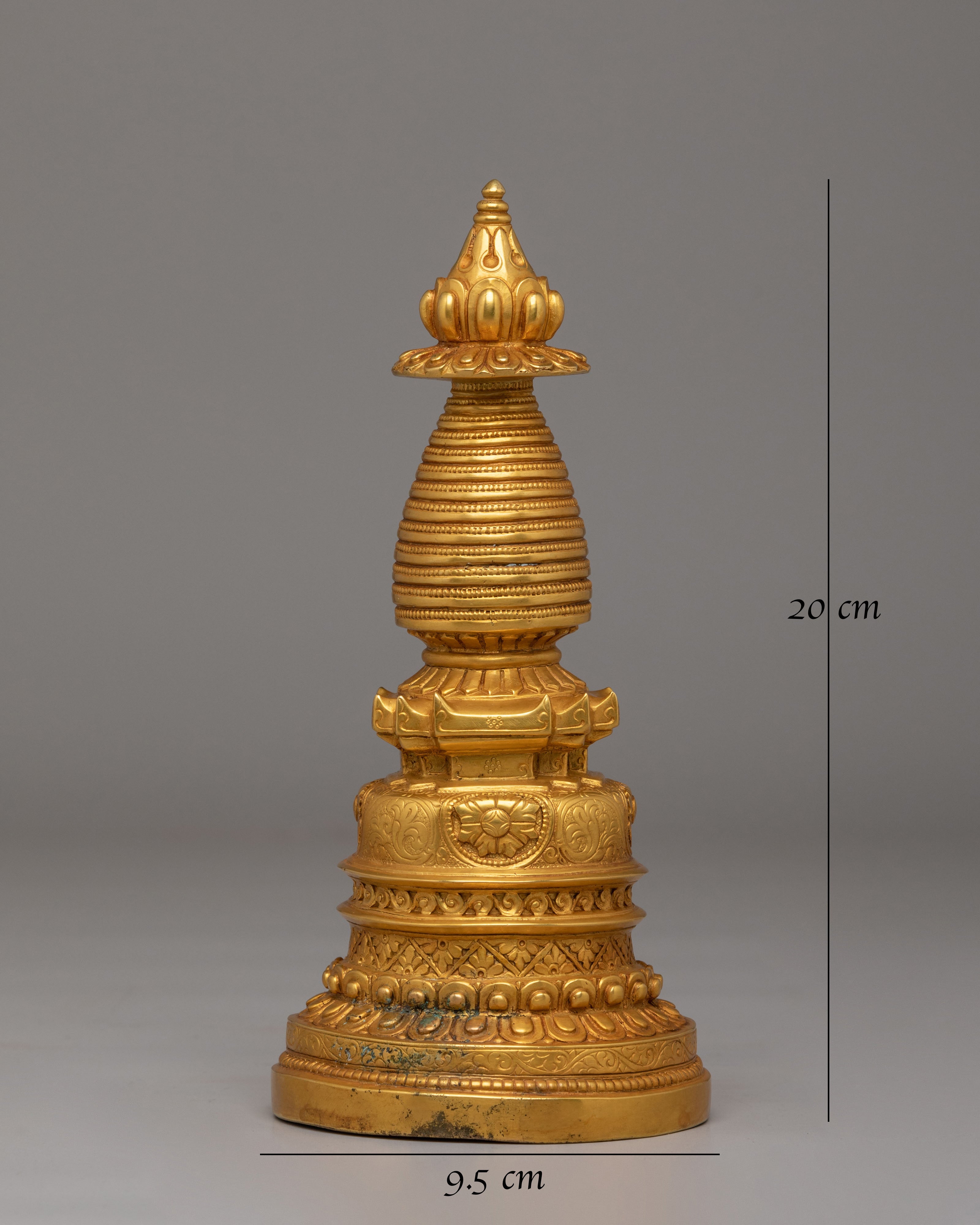 Sacred Enlightment Kadampa Stupa | Gold Plated Tibetan Stupa
