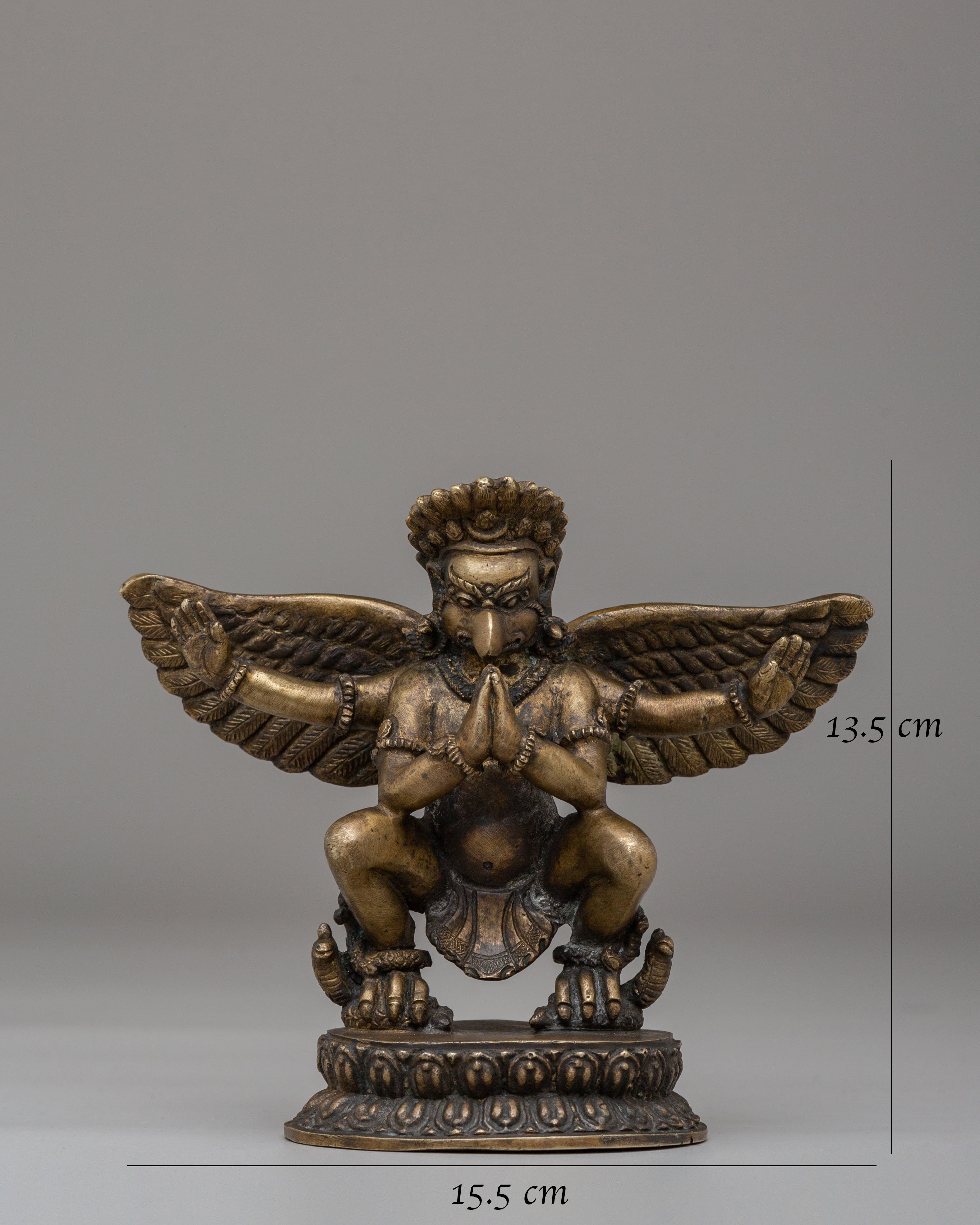 Protective Garuda Deity Statue | Handcrafted Bronze Sculpture for Spiritual Home Decor