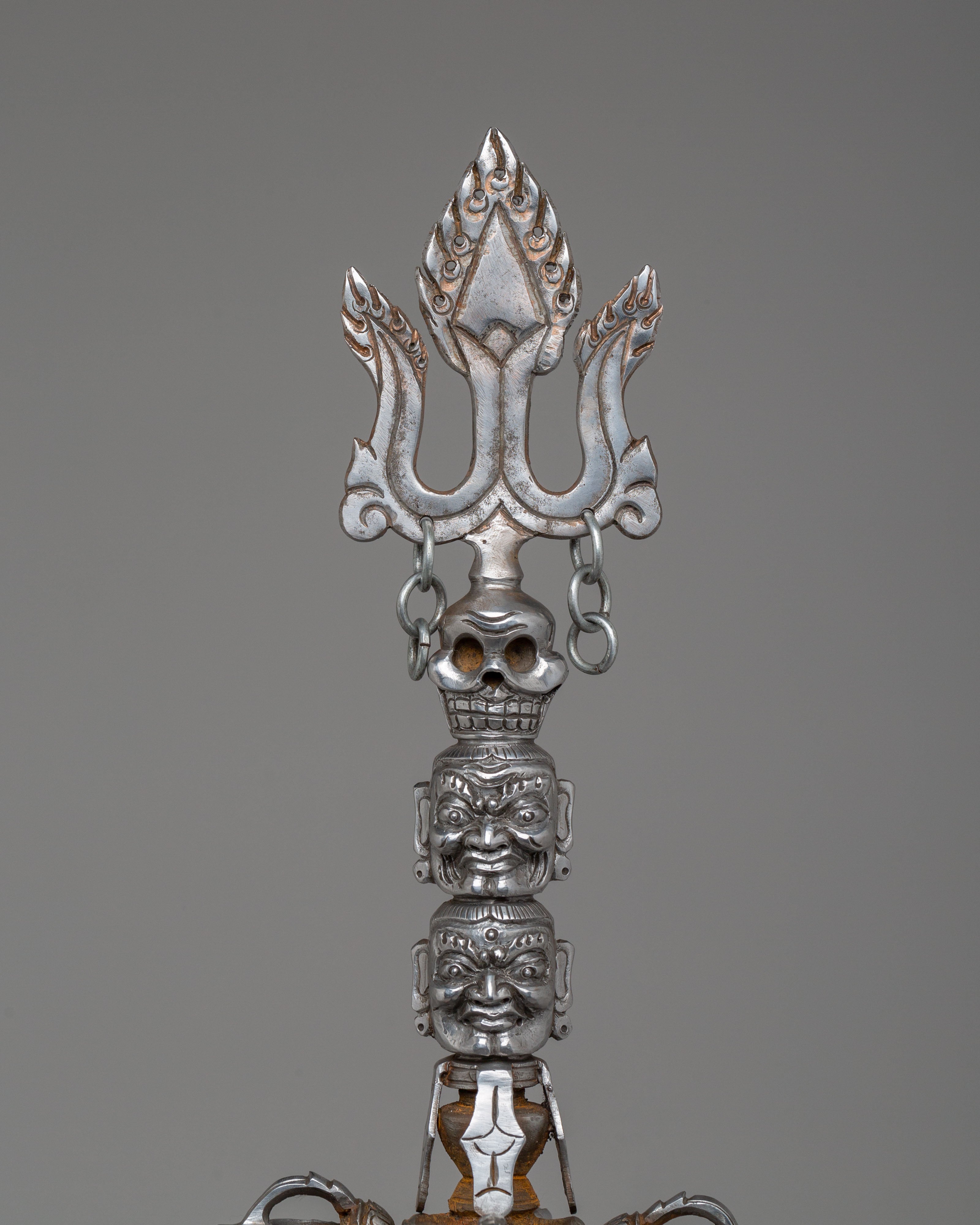 Sacred Khatvanga Ritual Staff | Symbol of Power and Protection