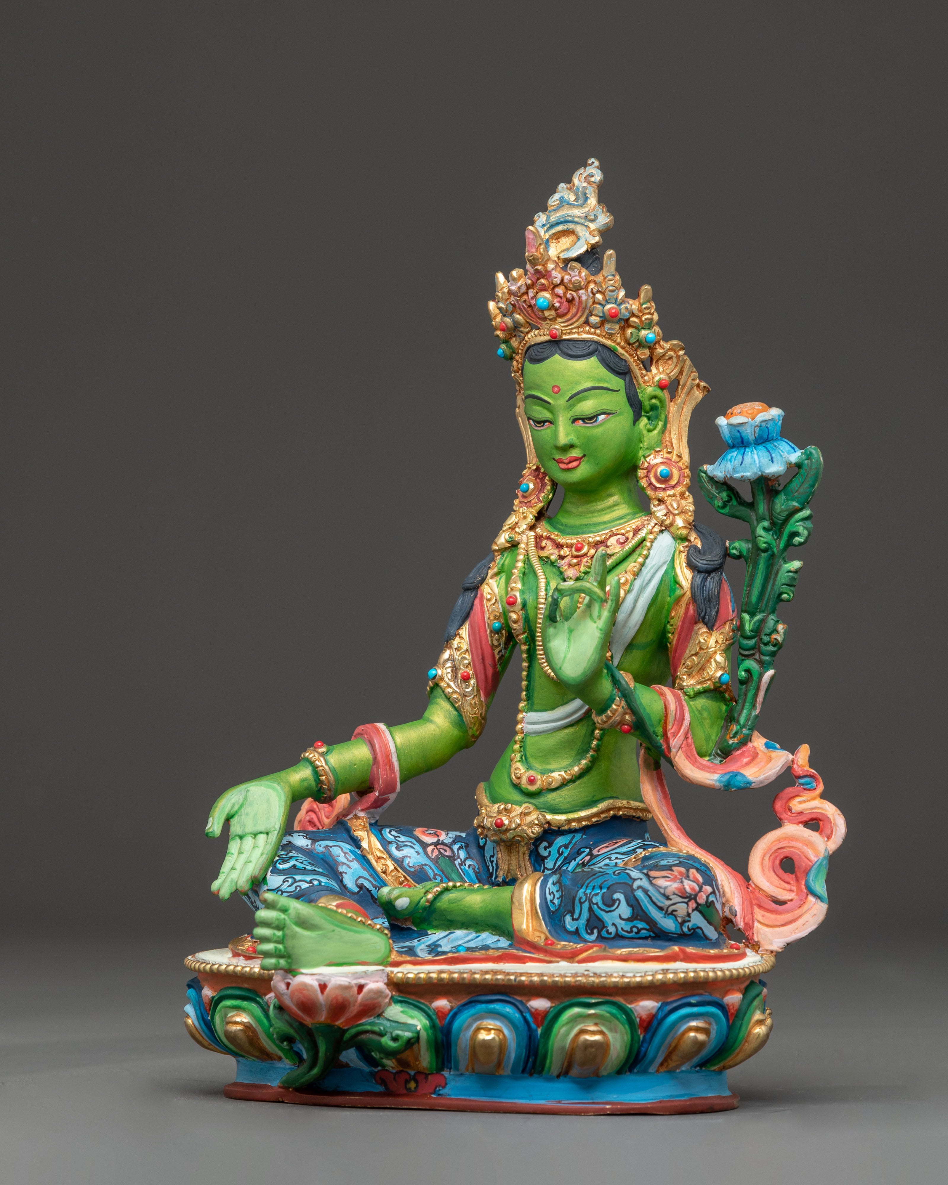 Himalayan Green Tara Deity Statue | Tibetan Goddess