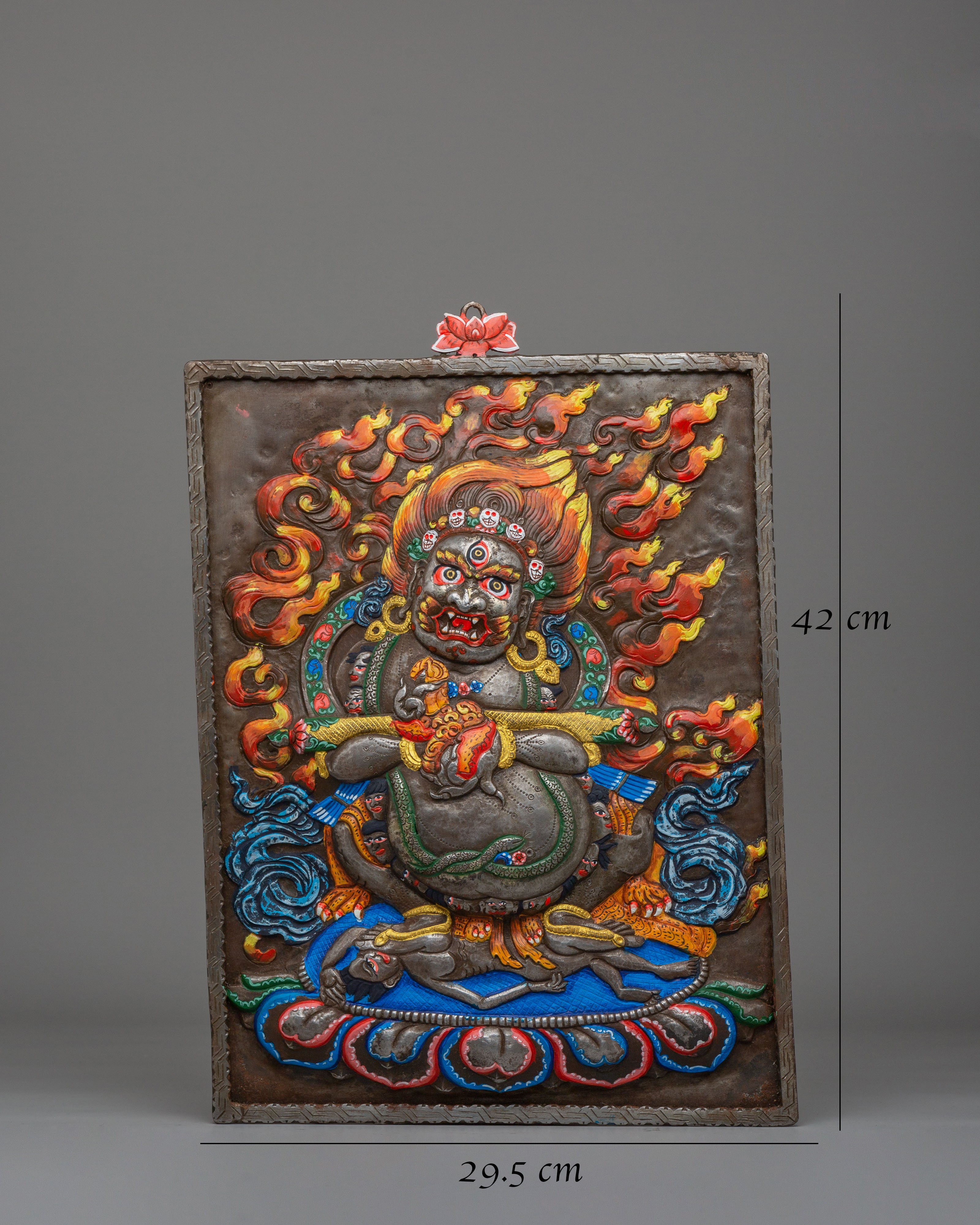 Shakya Mahakala Wall Hanging | Protection Wall Decor for Spiritual Practice