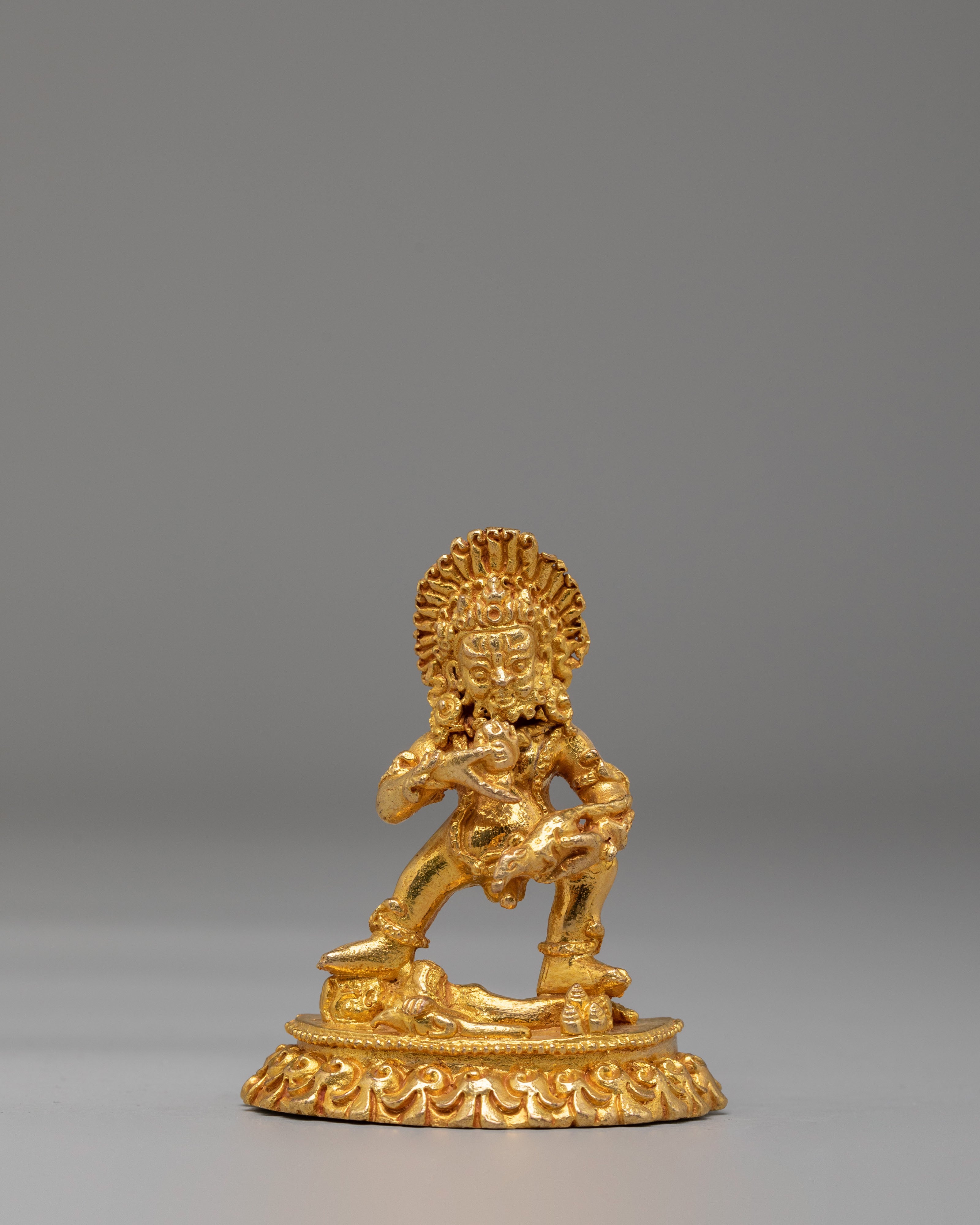 Ceremonial Black Dzambhala Statue | Symbol of Prosperity and Protection