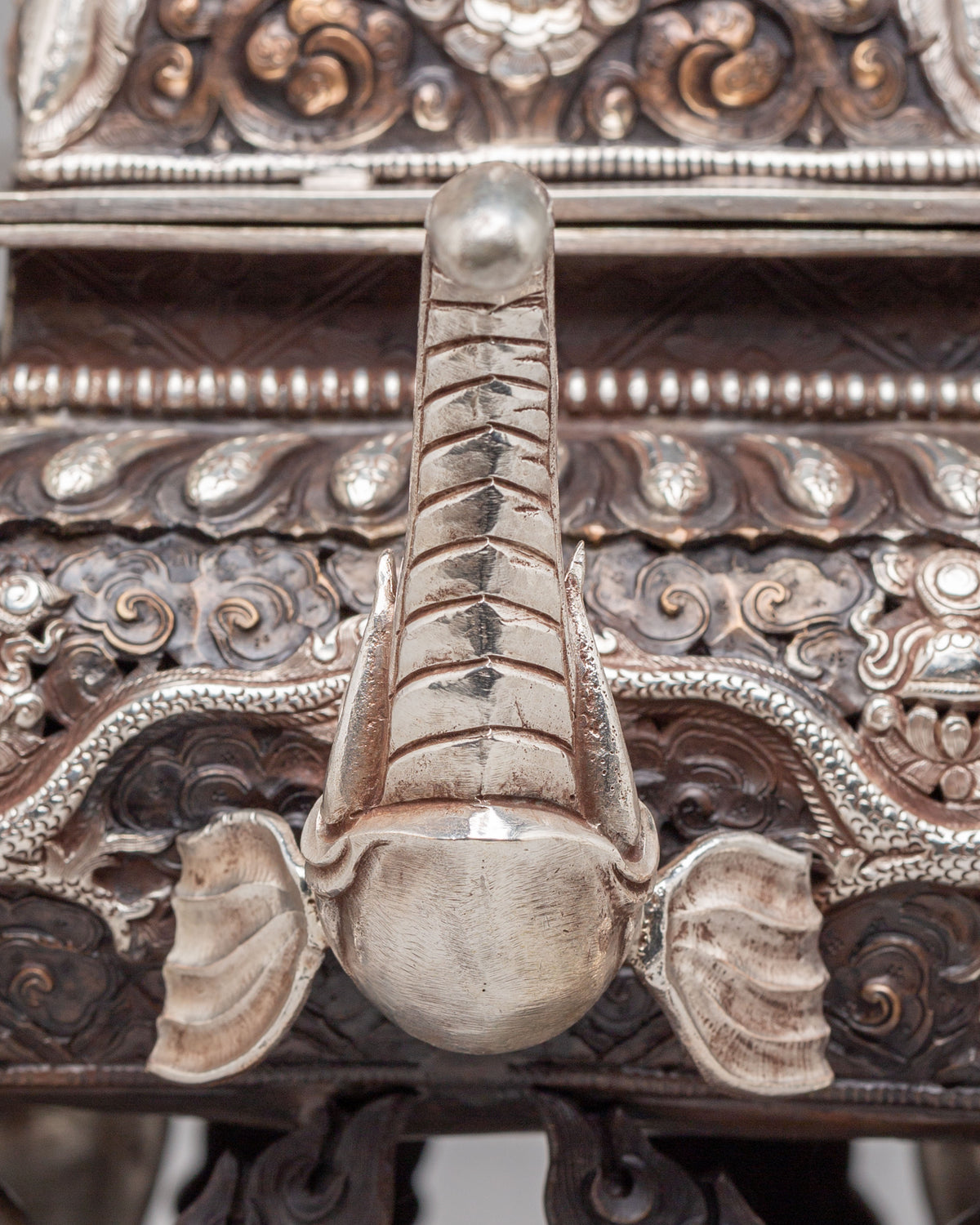 Decorative Buddhist Incense Burner | Silver Plated Copper Artwork