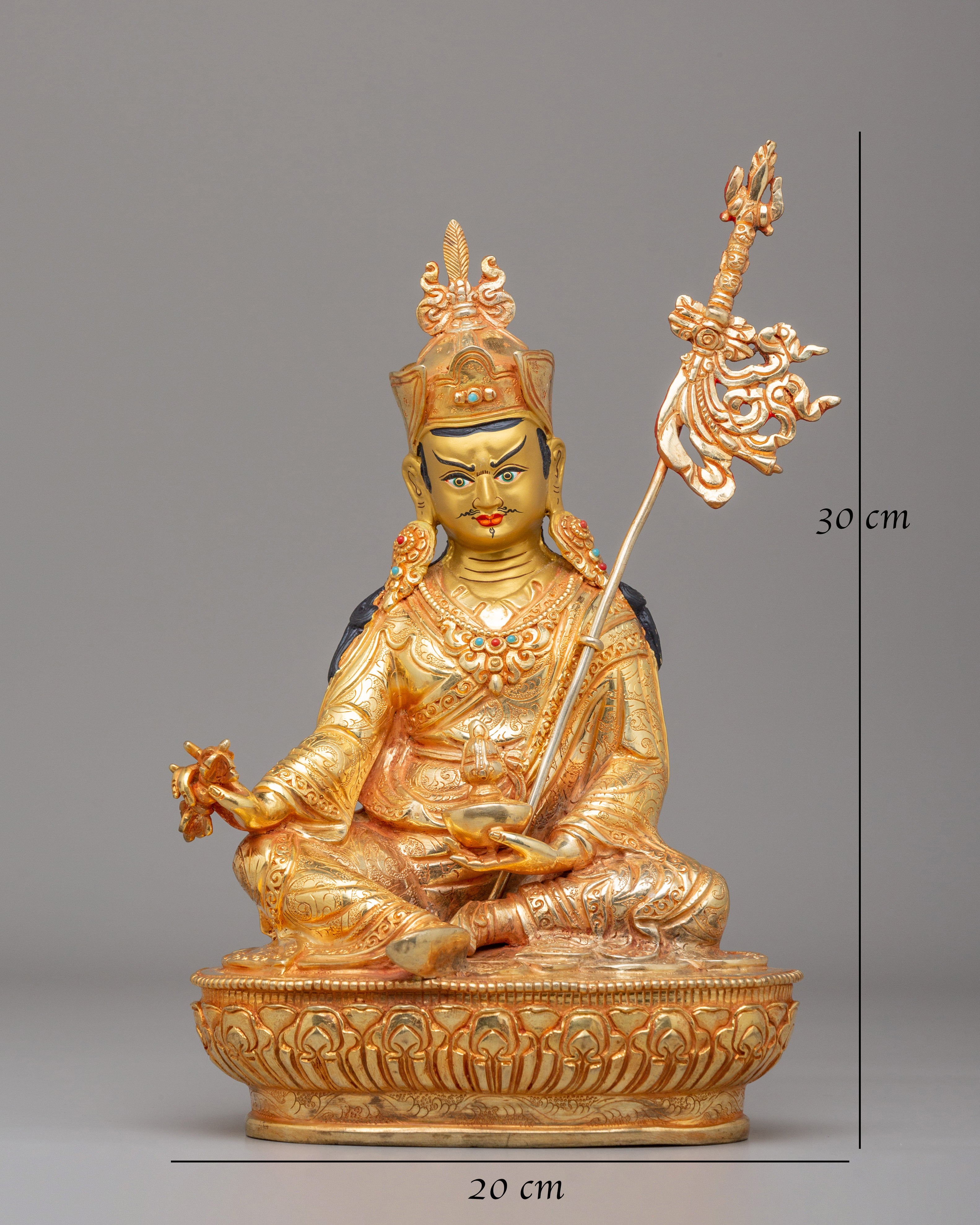 Golden Guru Rinpoche Statue | Traditional Artwork