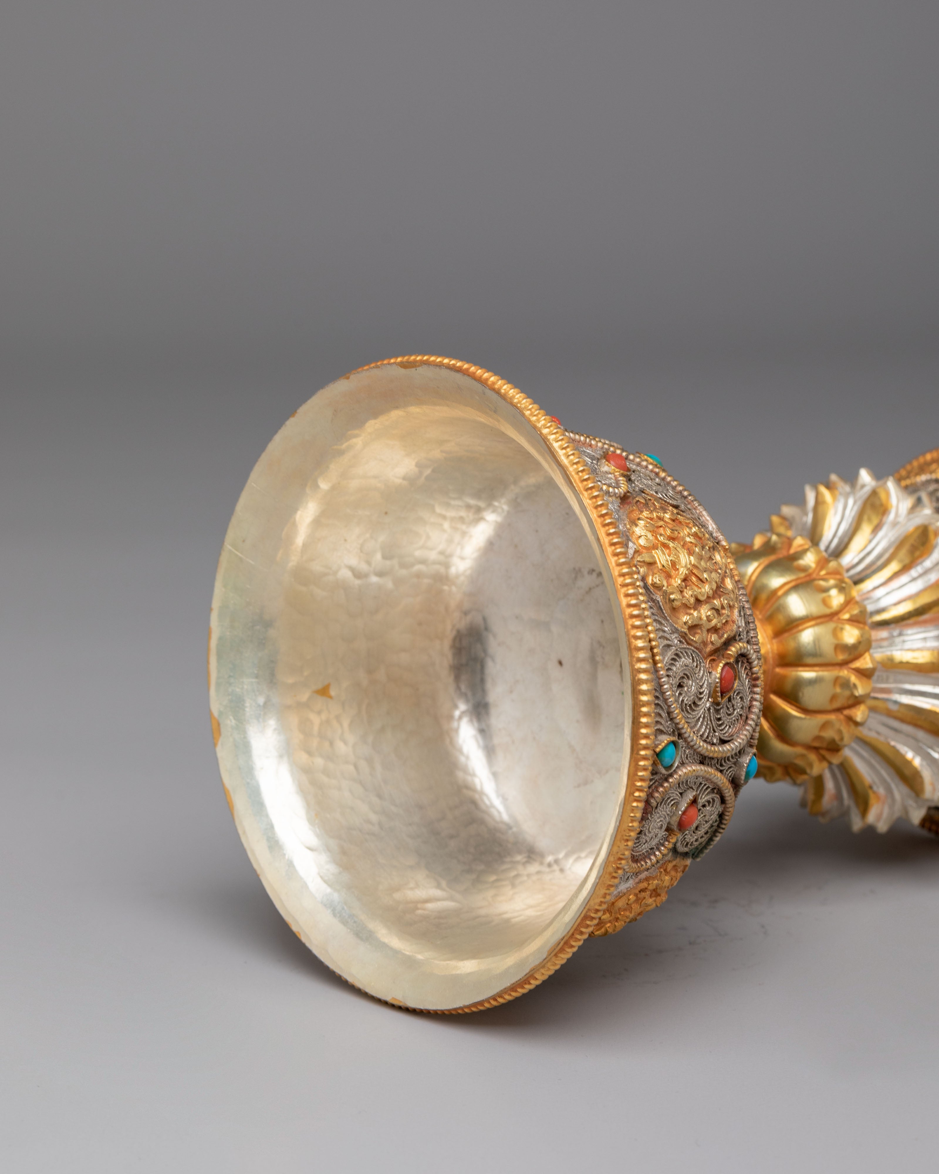 Sacred Himalayan Butter Lamp | Tibetan Ritual Light Offering Vessel